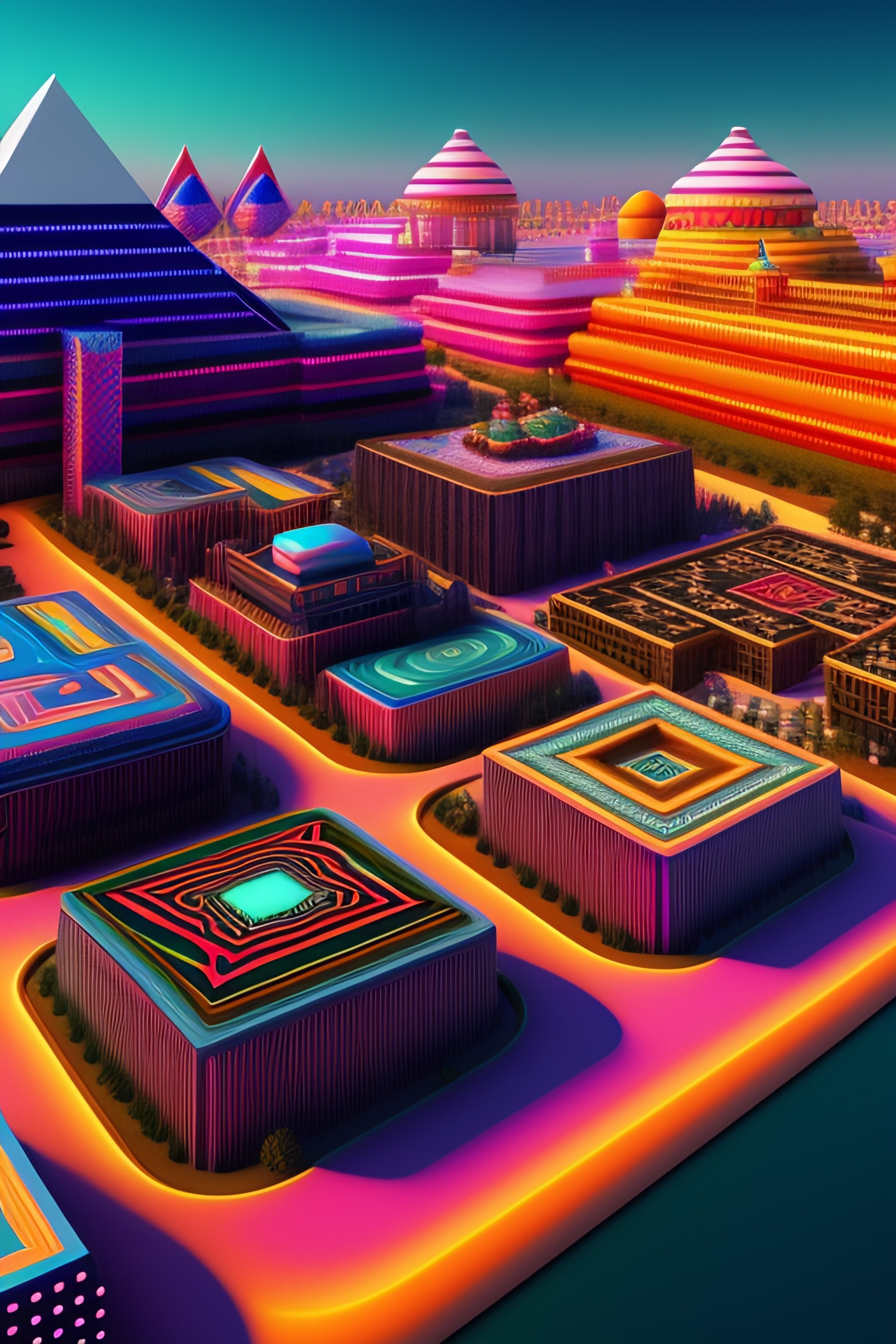 Lexica - The most psychedelic geometric patterned neighborhood ...