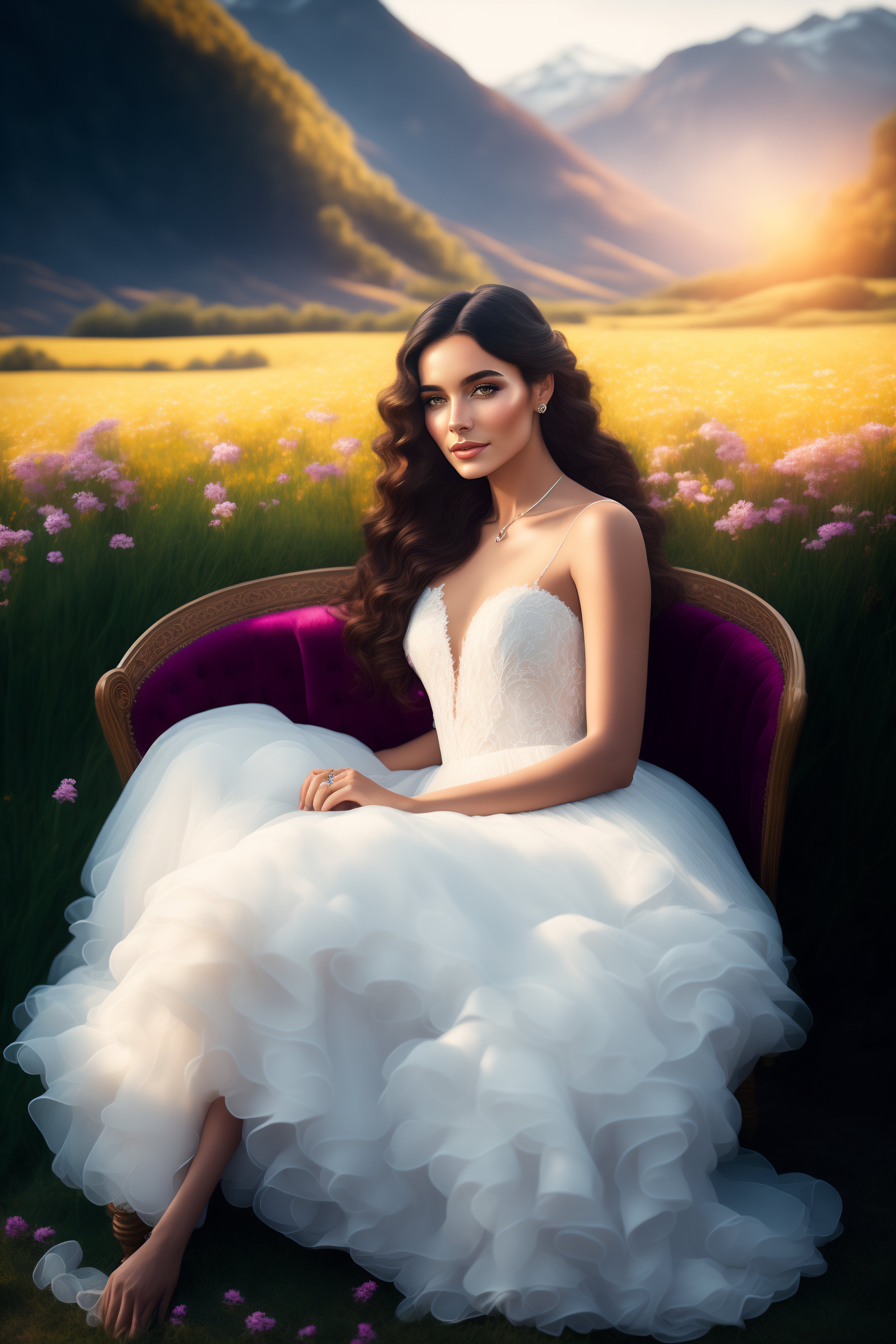Lexica - A charming young woman, in a short, transparent white dress ...
