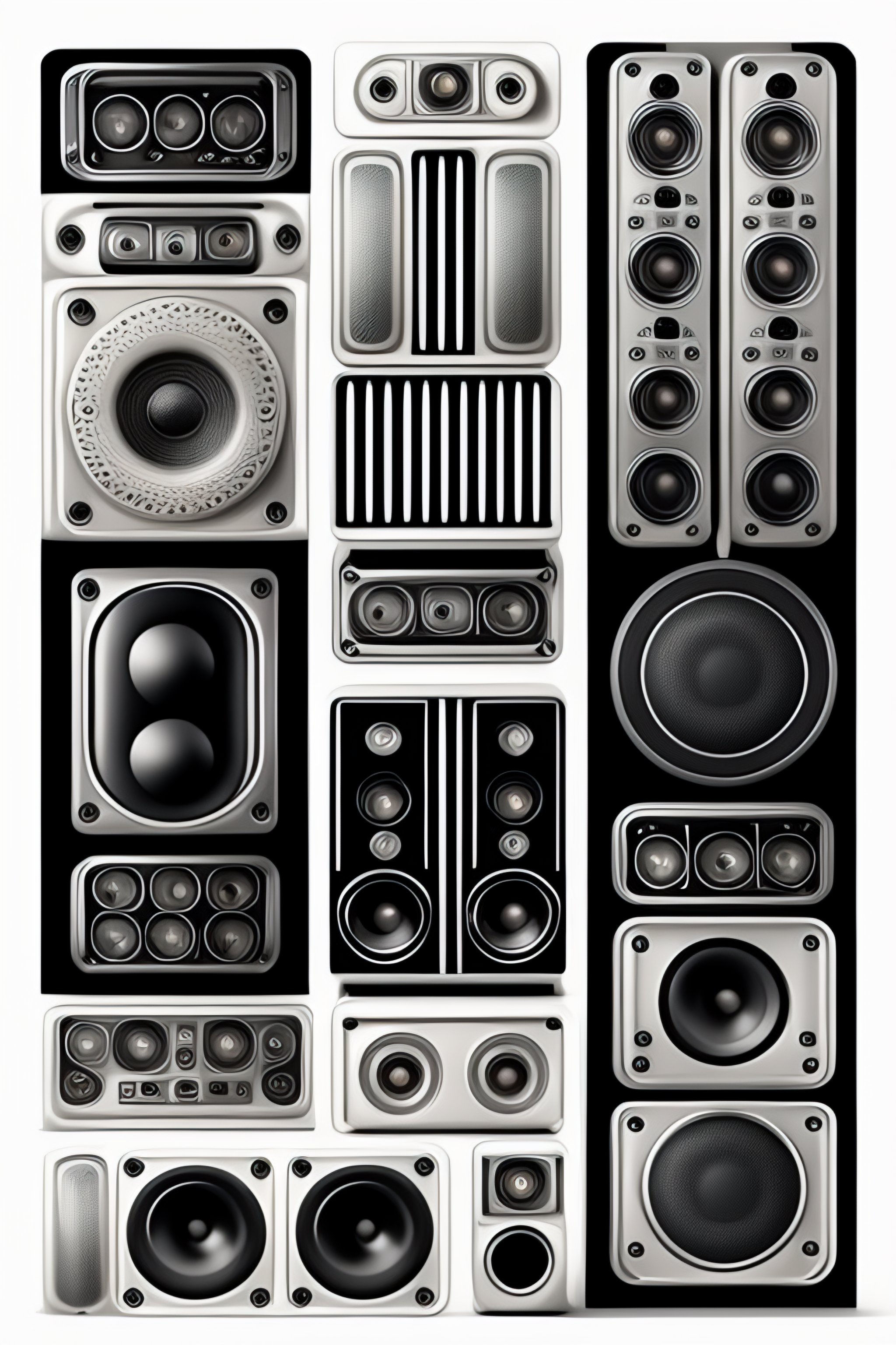 Lexica - Monochrome soundsystem vector graphics by haeckel