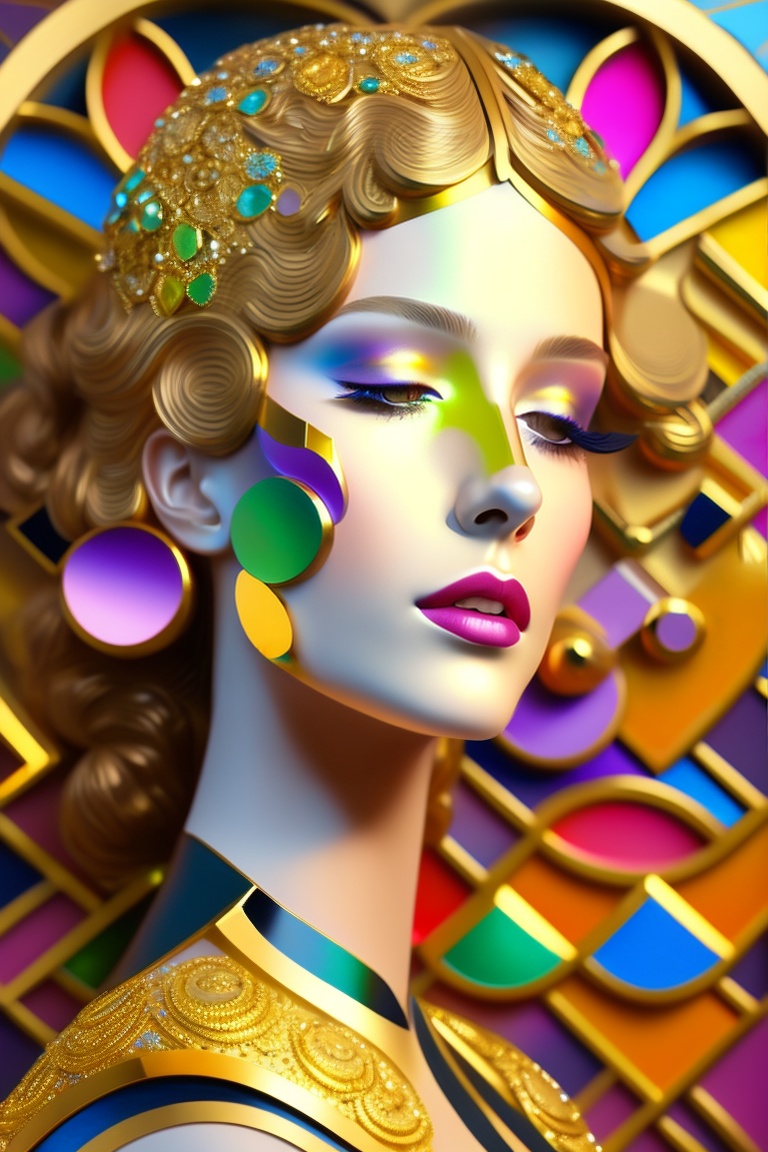 Lexica - Woman painted in Gustav Klimt style glamorous beautiful ...