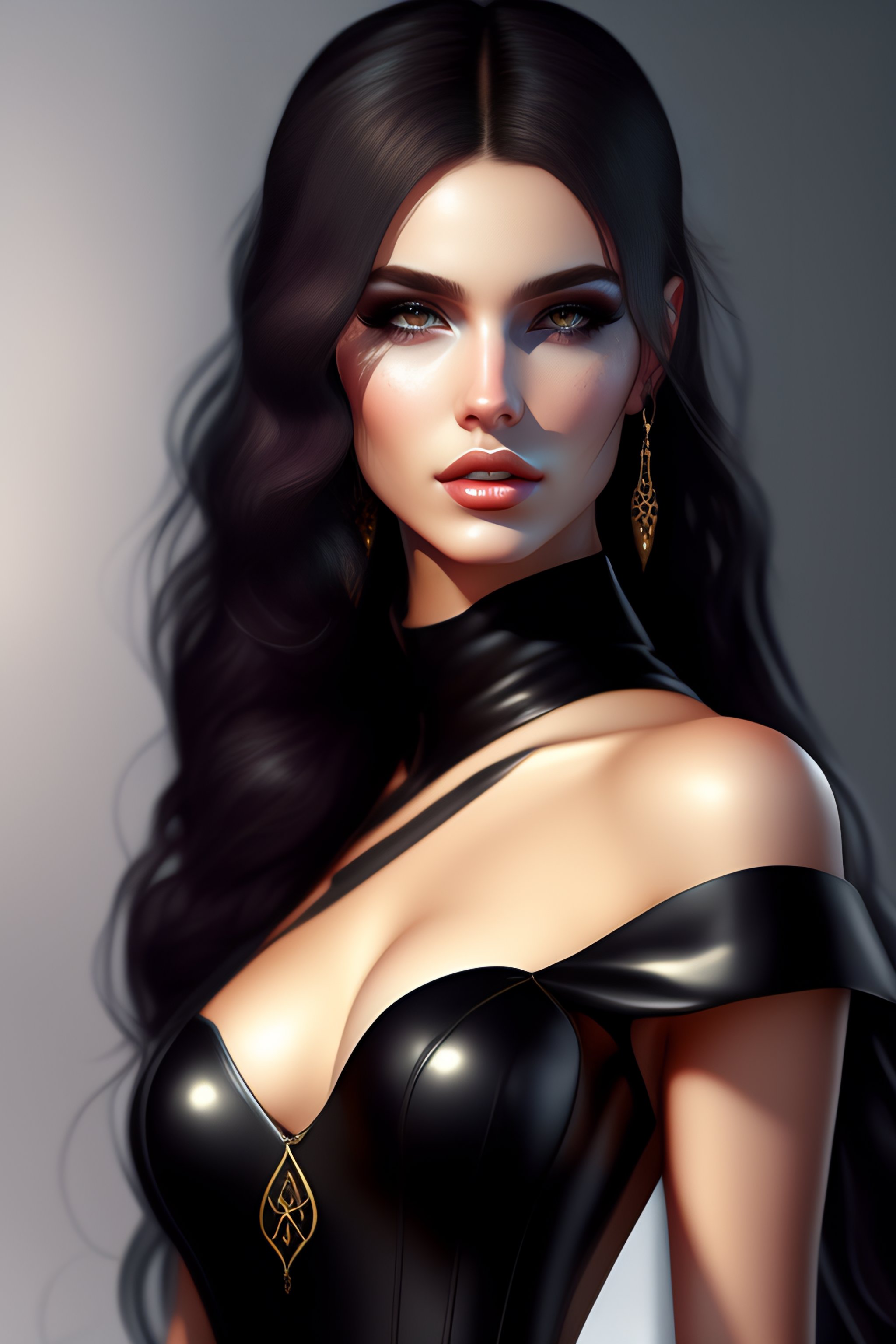 Lexica - Gothic girl, sexy clothes , full body, realistic, portrait, highly  detailed, digital painting, artstation, concept art, smooth, sharp focus...