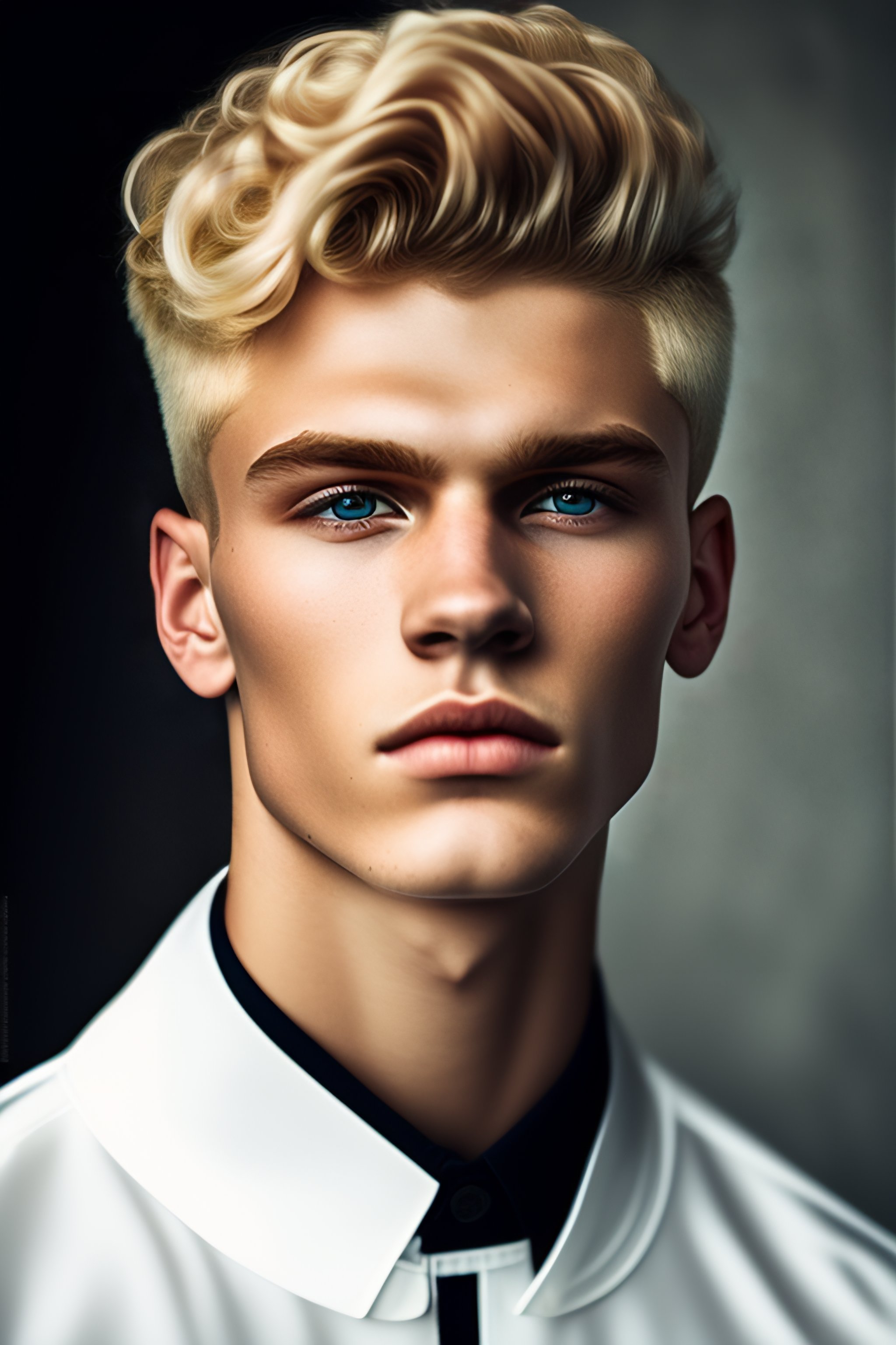 Lexica Close up Portrait Of A 18 Year Old Blonde Russian Man His 