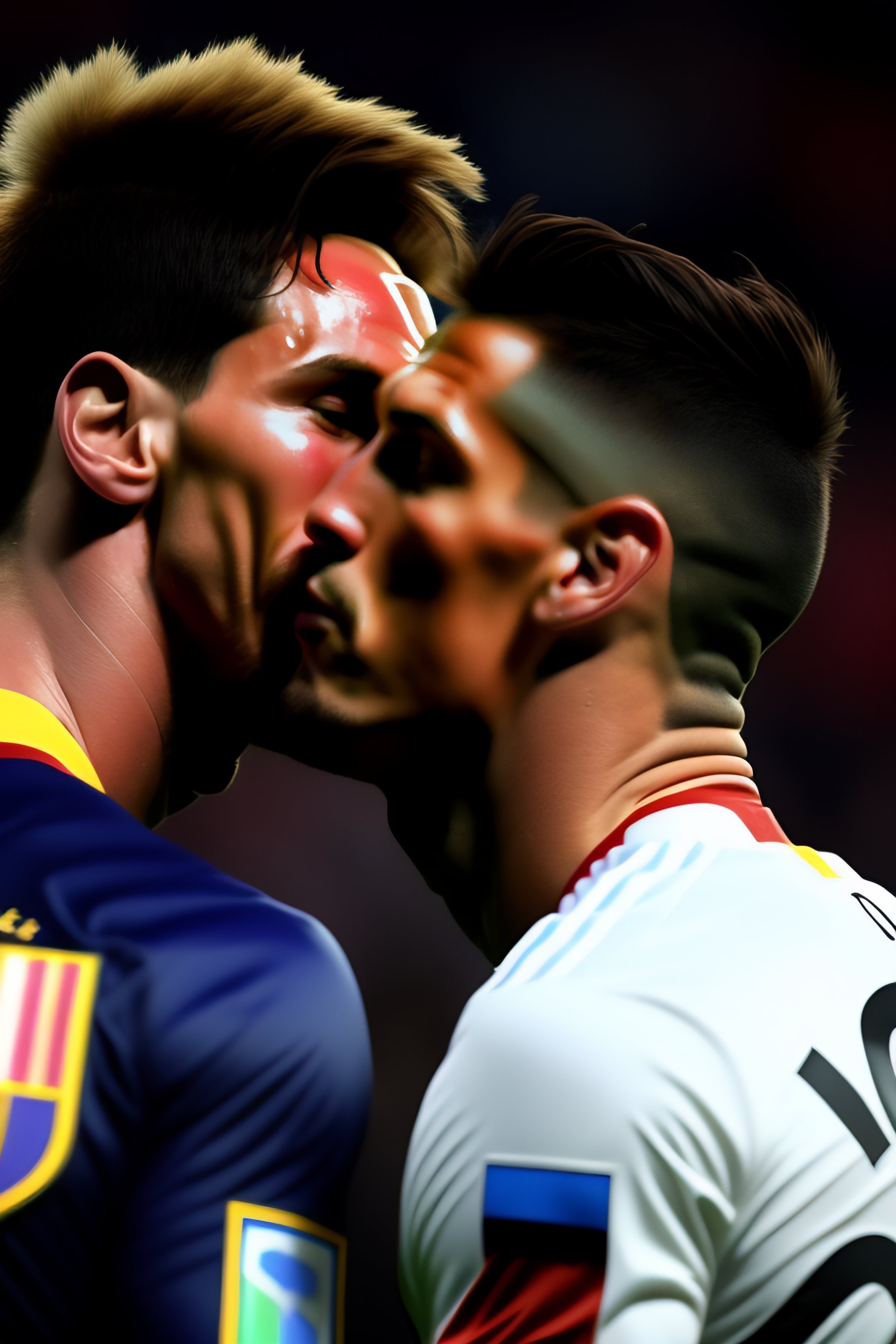 Lexica Messi Kissing Cristiano