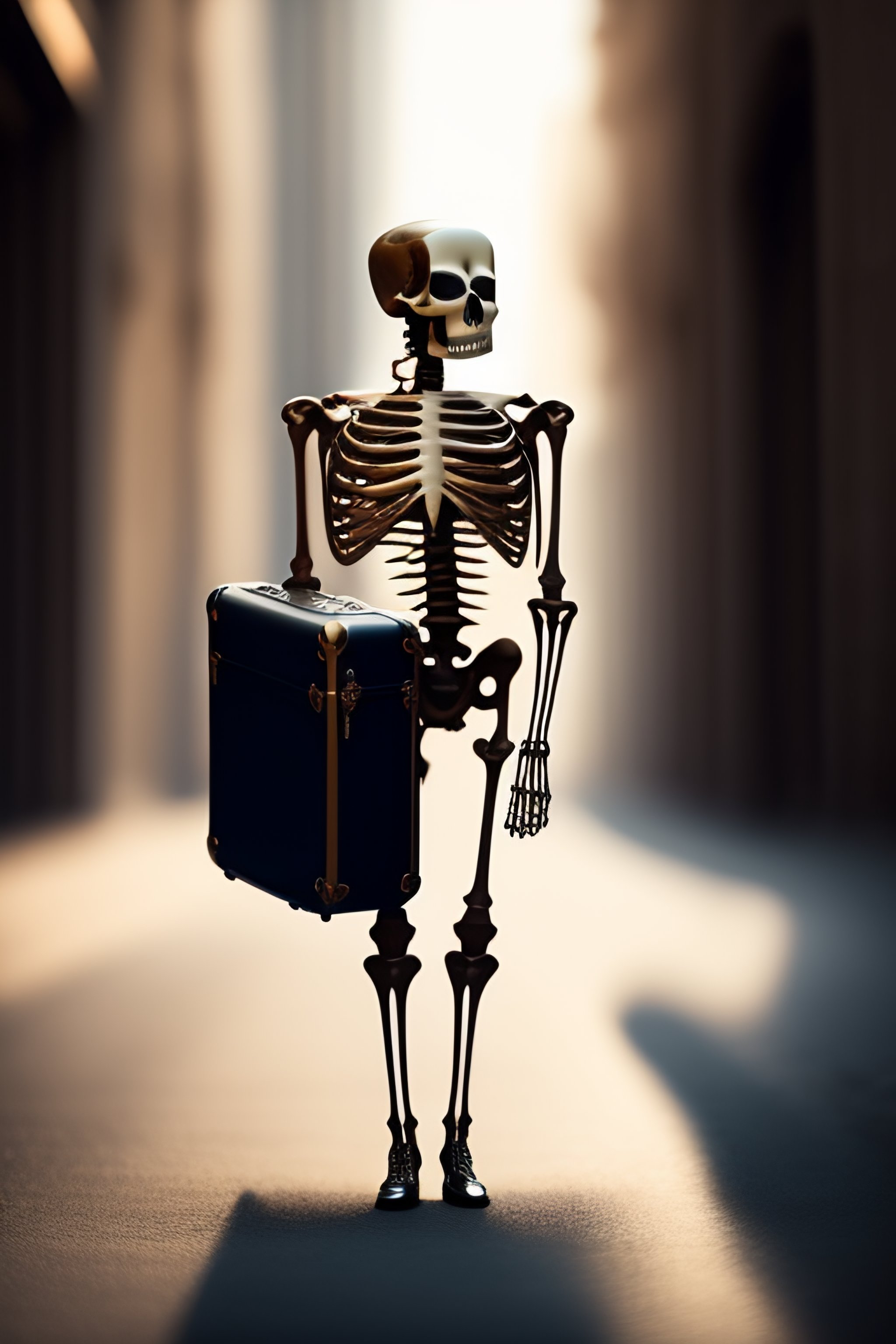 Lexica - Skeleton going depressed only wearing a black tie and holding ...