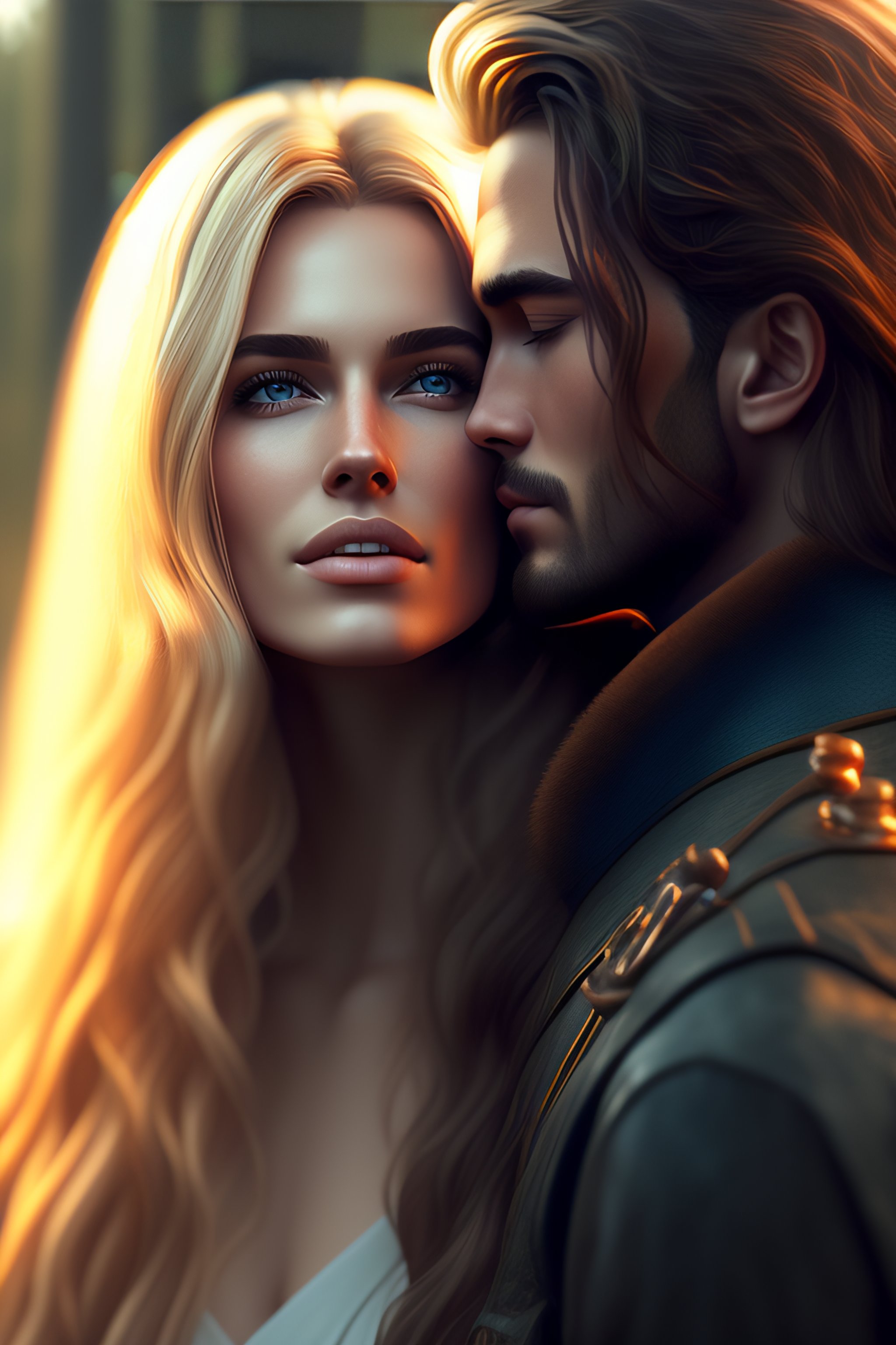 Lexica - Couple kiss long hair highly detailed, digital painting ...