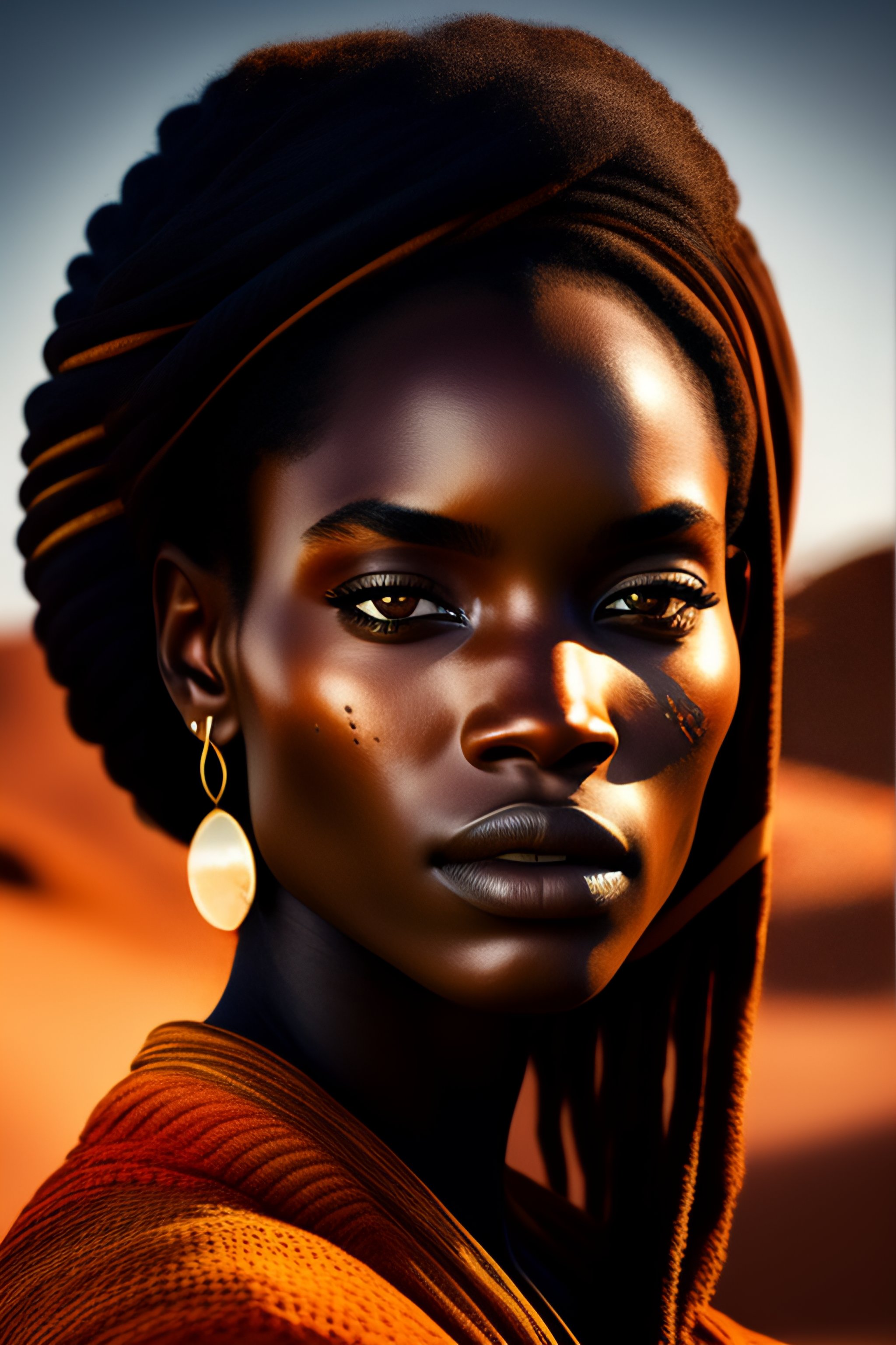 Lexica Portrait Of A Stunningly Beautiful African Tribal Female   4d40d39a 8304 4eb7 8b42 83e9fe64818b