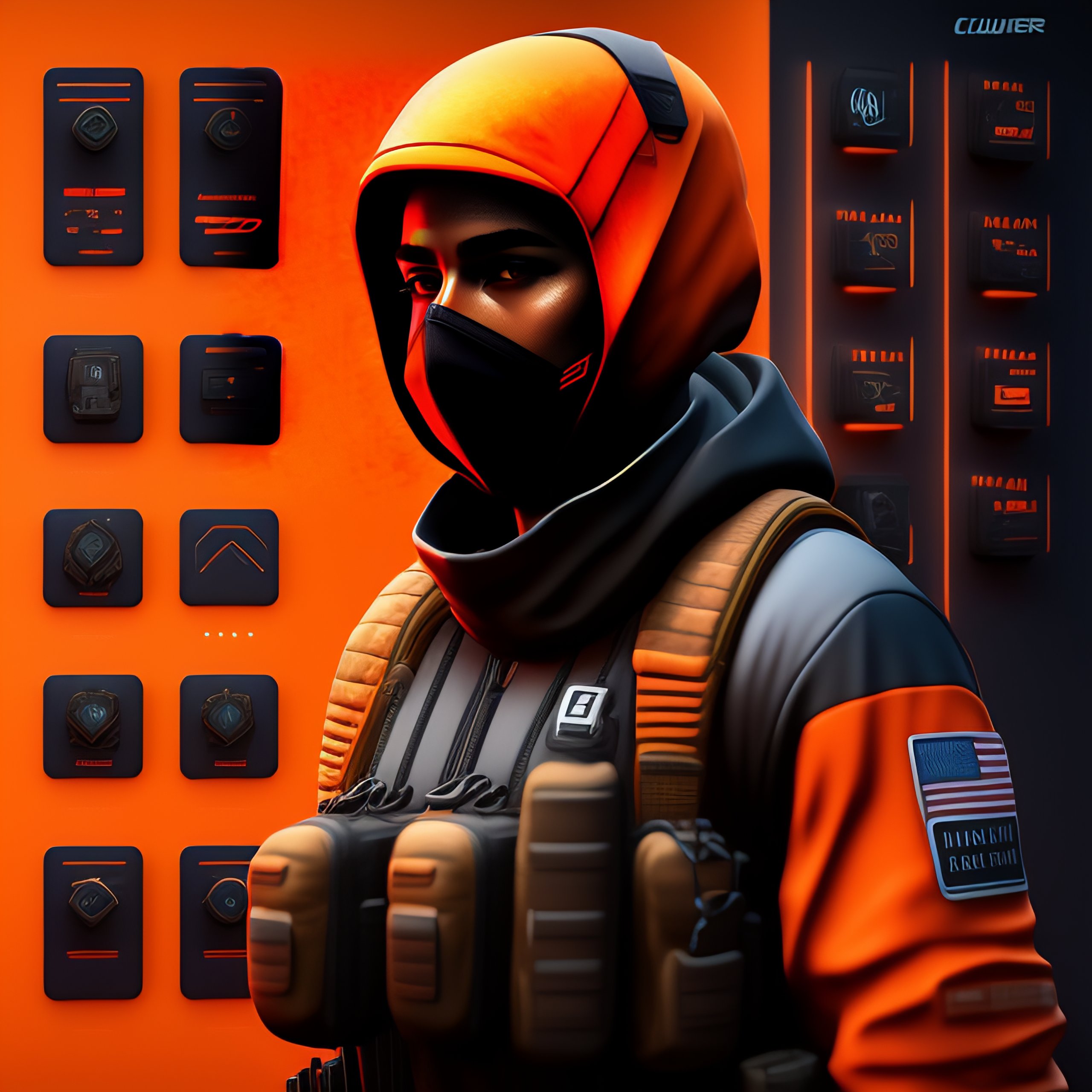 Lexica - CS-GO deluxe Terrorist skin player, symbols, orange color ...