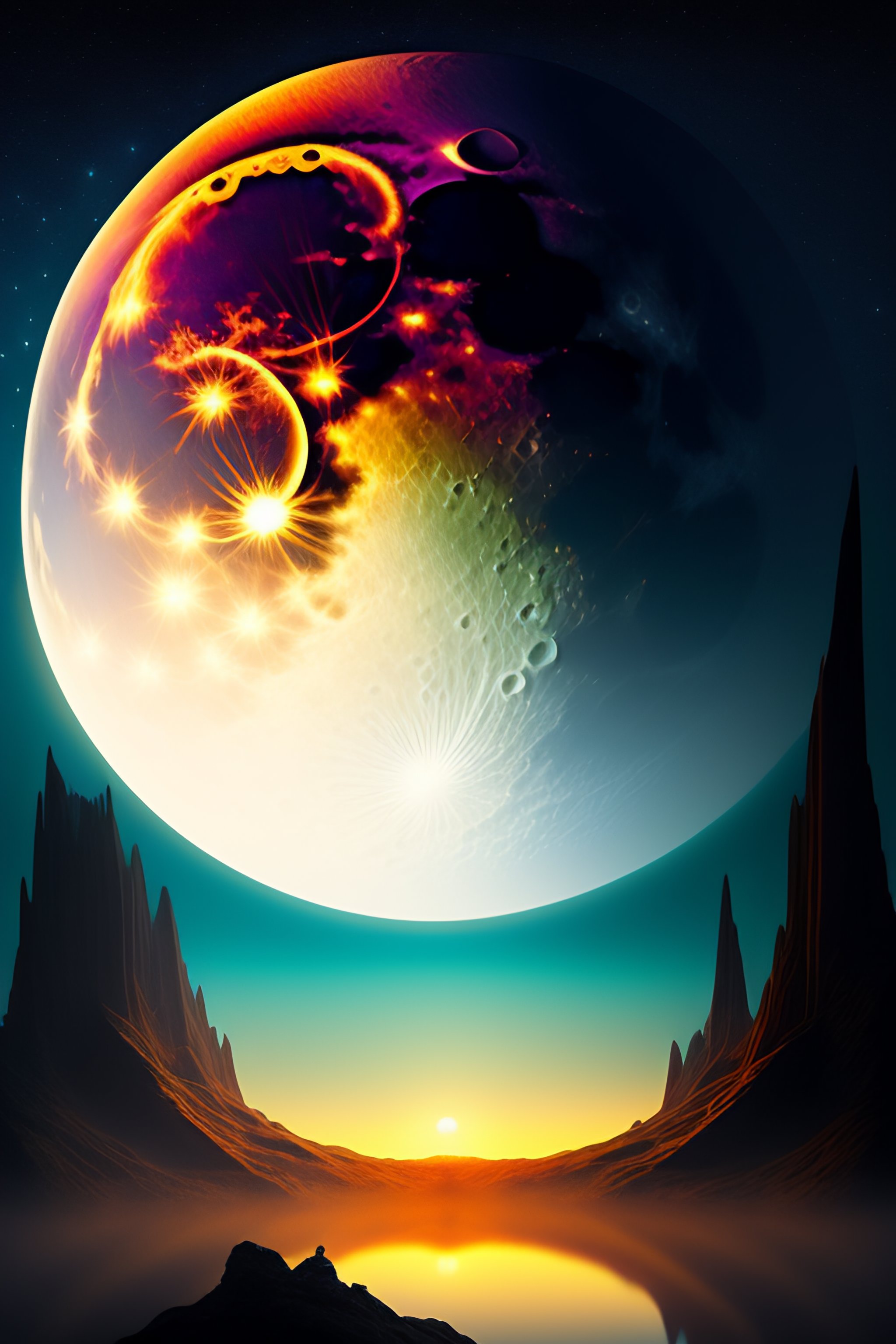 Lexica - Inspiring full moon, highly detailed