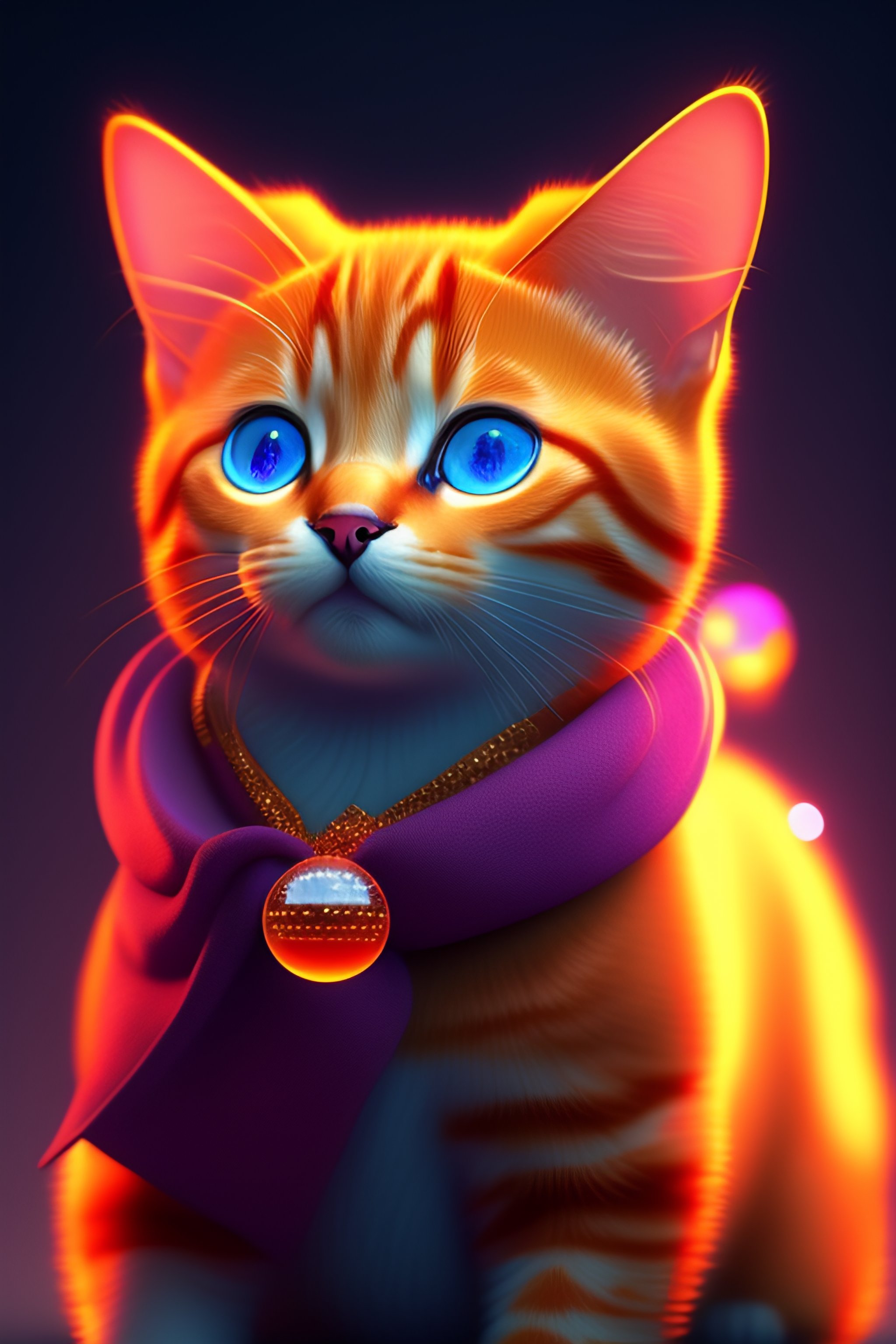 Lexica - A cute angry adorable baby cat made of crystal ball with low poly  eye's surrounded by glowing aura highly detailed intricated concept art  tr