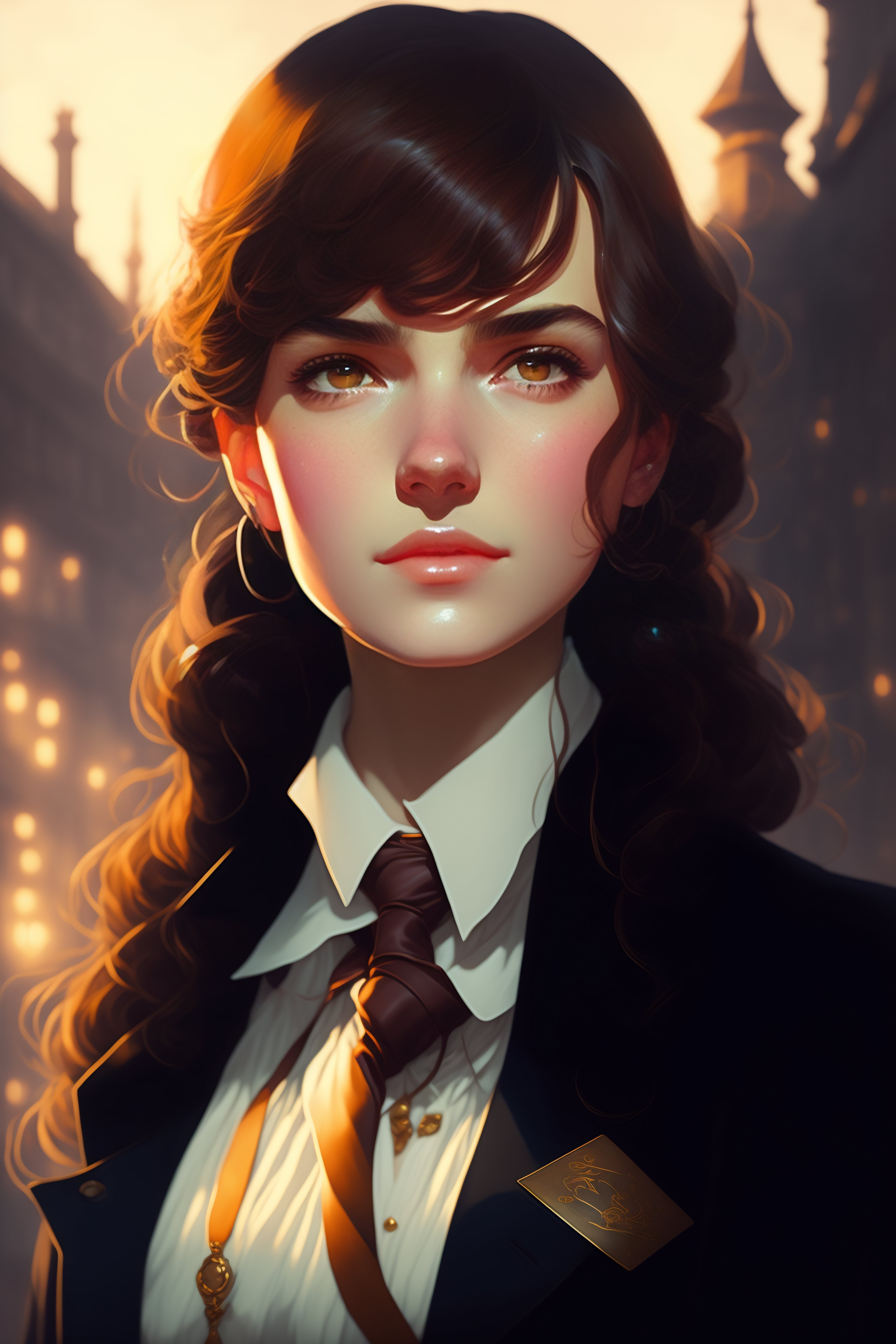 Lexica - Young reporter detective brunette tavern baroque oil painting ...