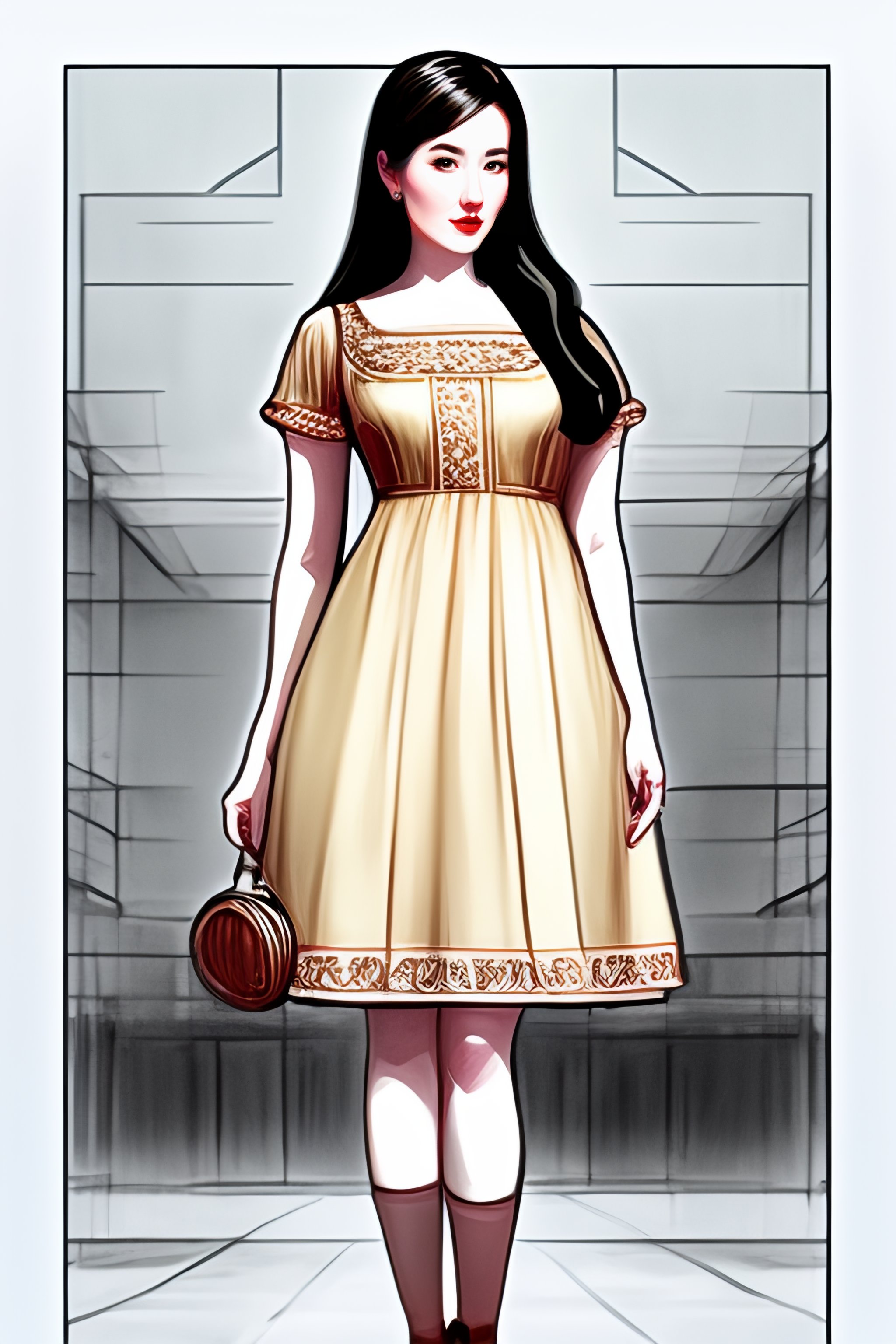 Girl Anime Character in Dress Portrait Stock Illustration - Illustration of  drawing, dancer: 183786167