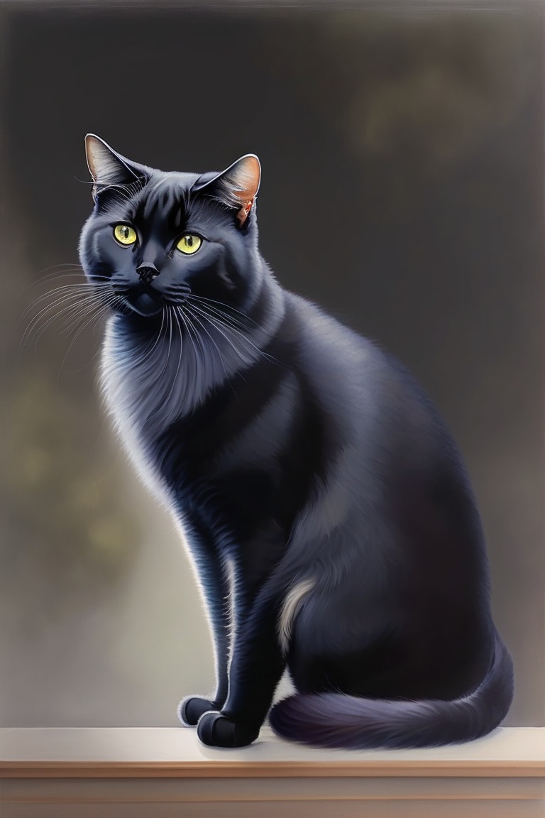 Lexica - White background, watercolour painting of a black cat sitting ...