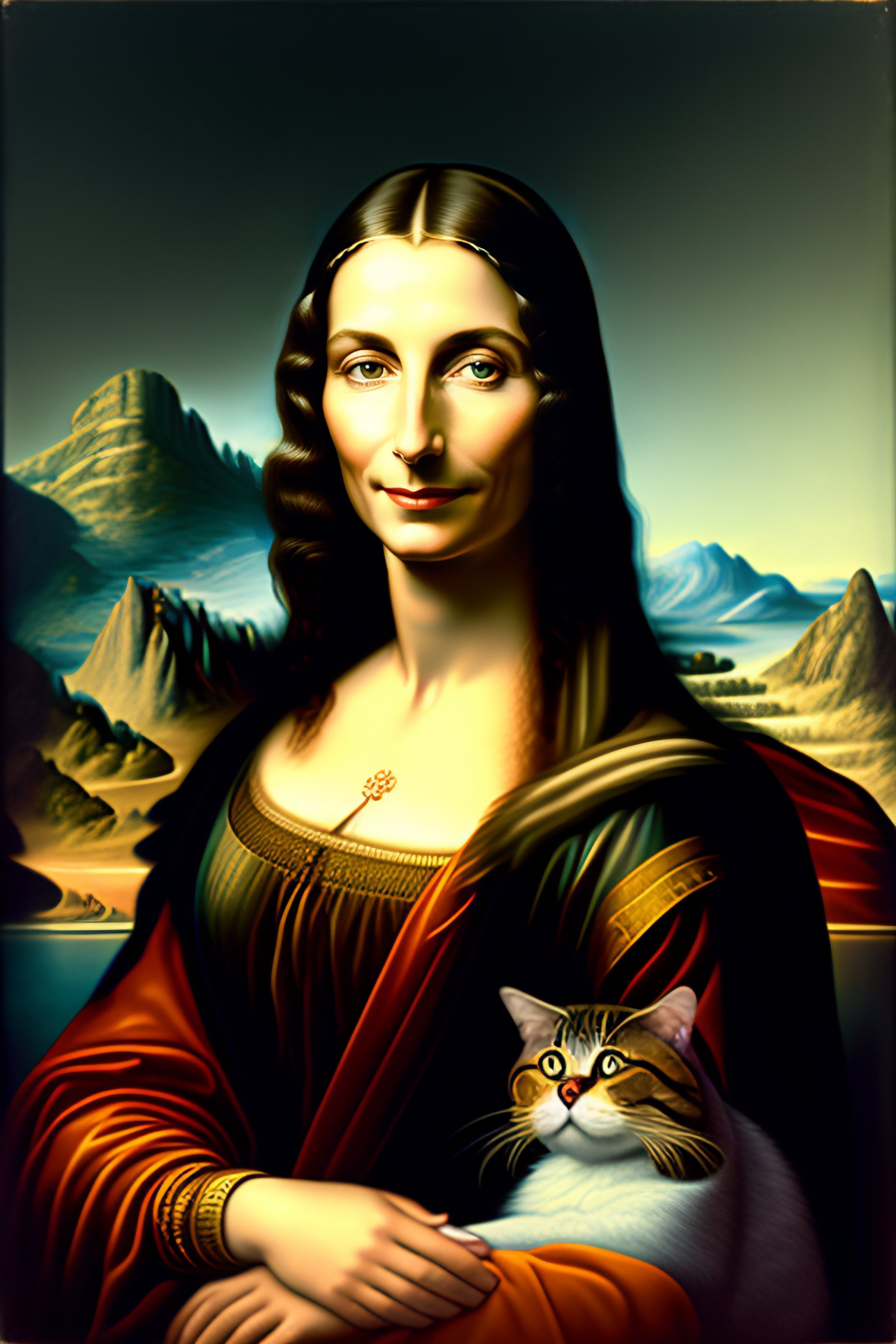 Lexica - Gioconda with a cat