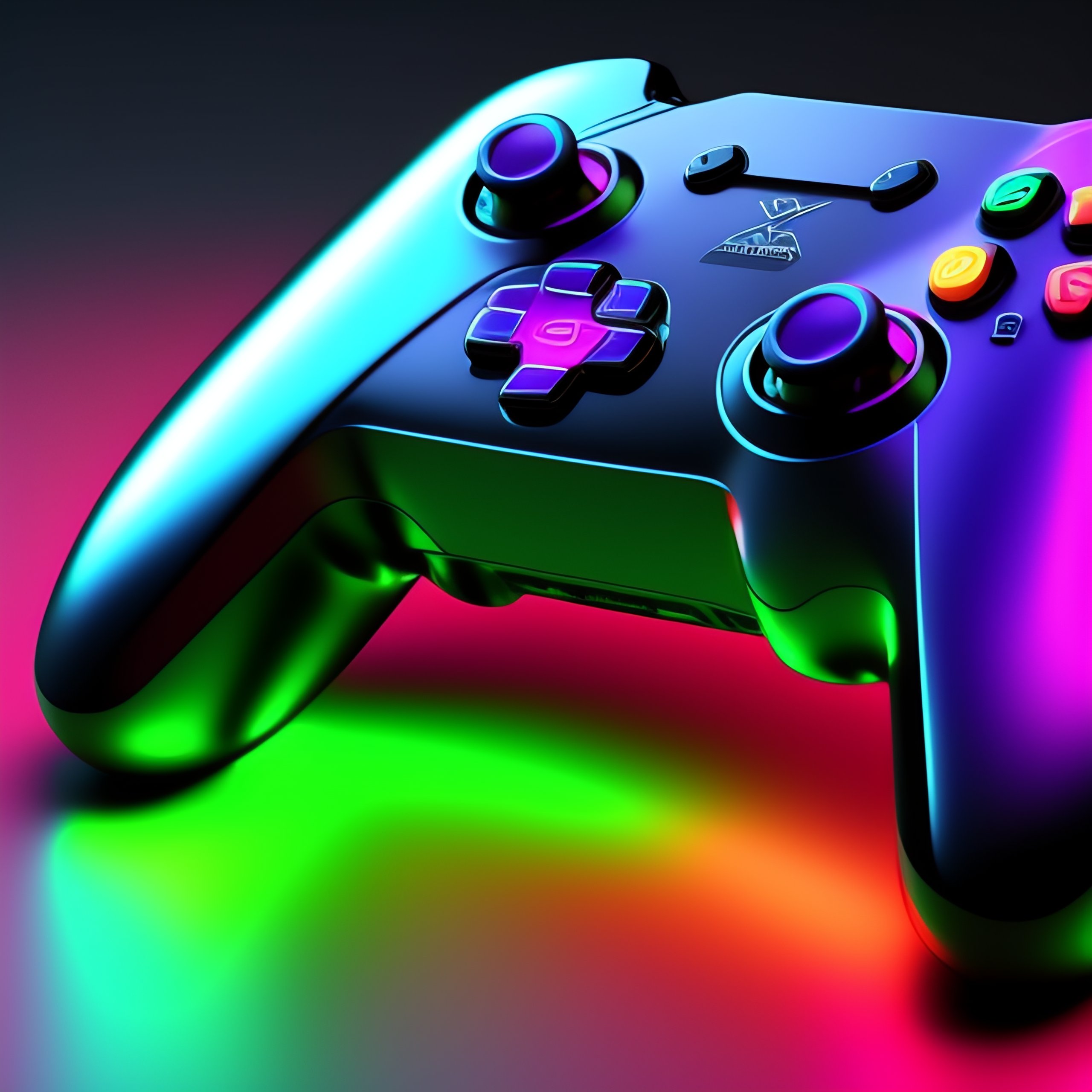 Konsttryck Gaming Controller neon