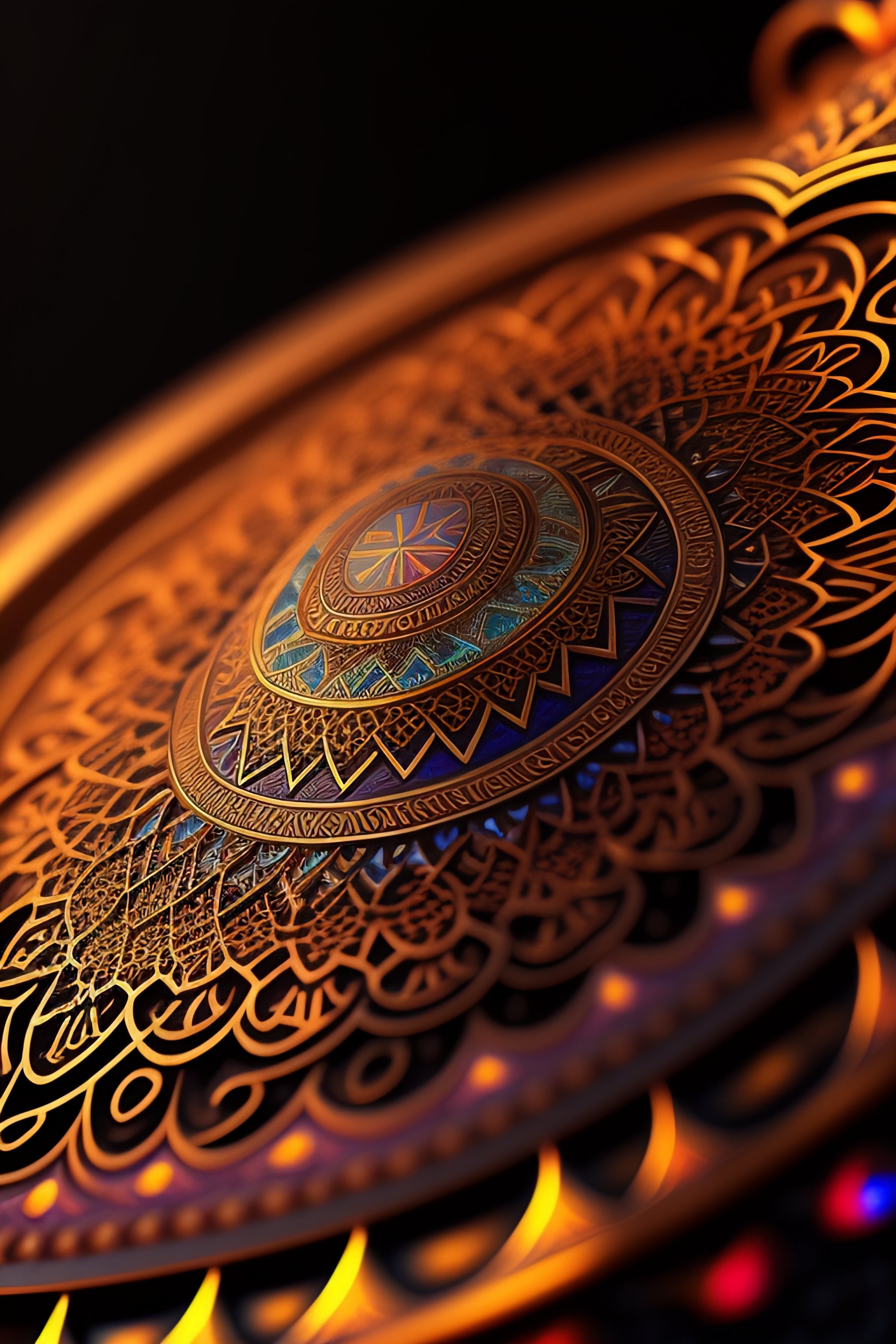 Lexica - Geometric patterns fractal engraved in colorful metal 4K ...