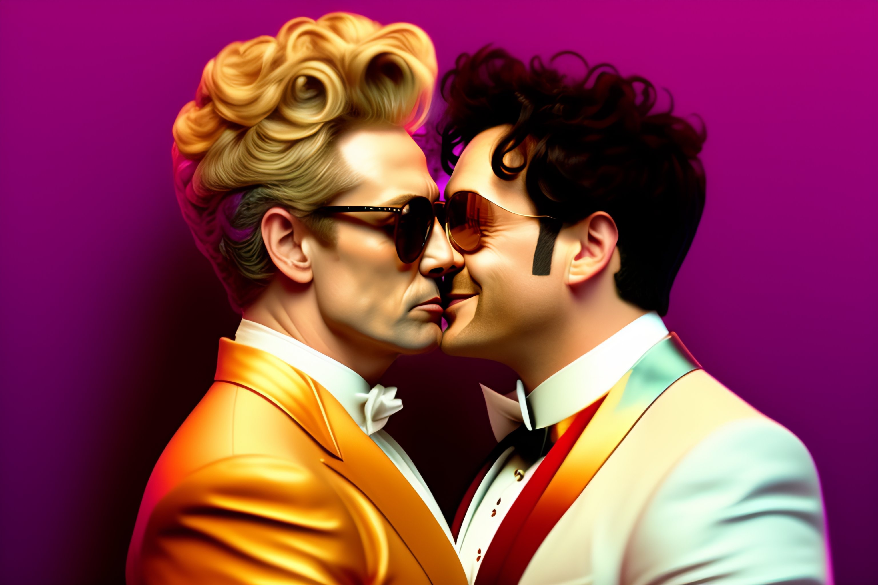 Lexica Crowley And Aziraphale From Good Omens Kissing 9931