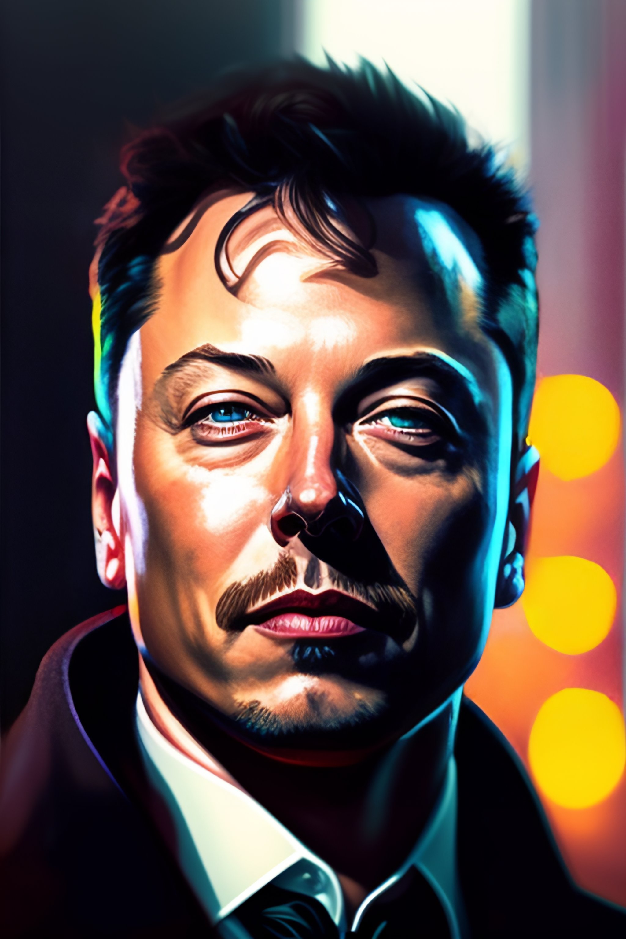 Lexica Elon Musk Hyperrealistic Portrait Bladerunner Street Art Of