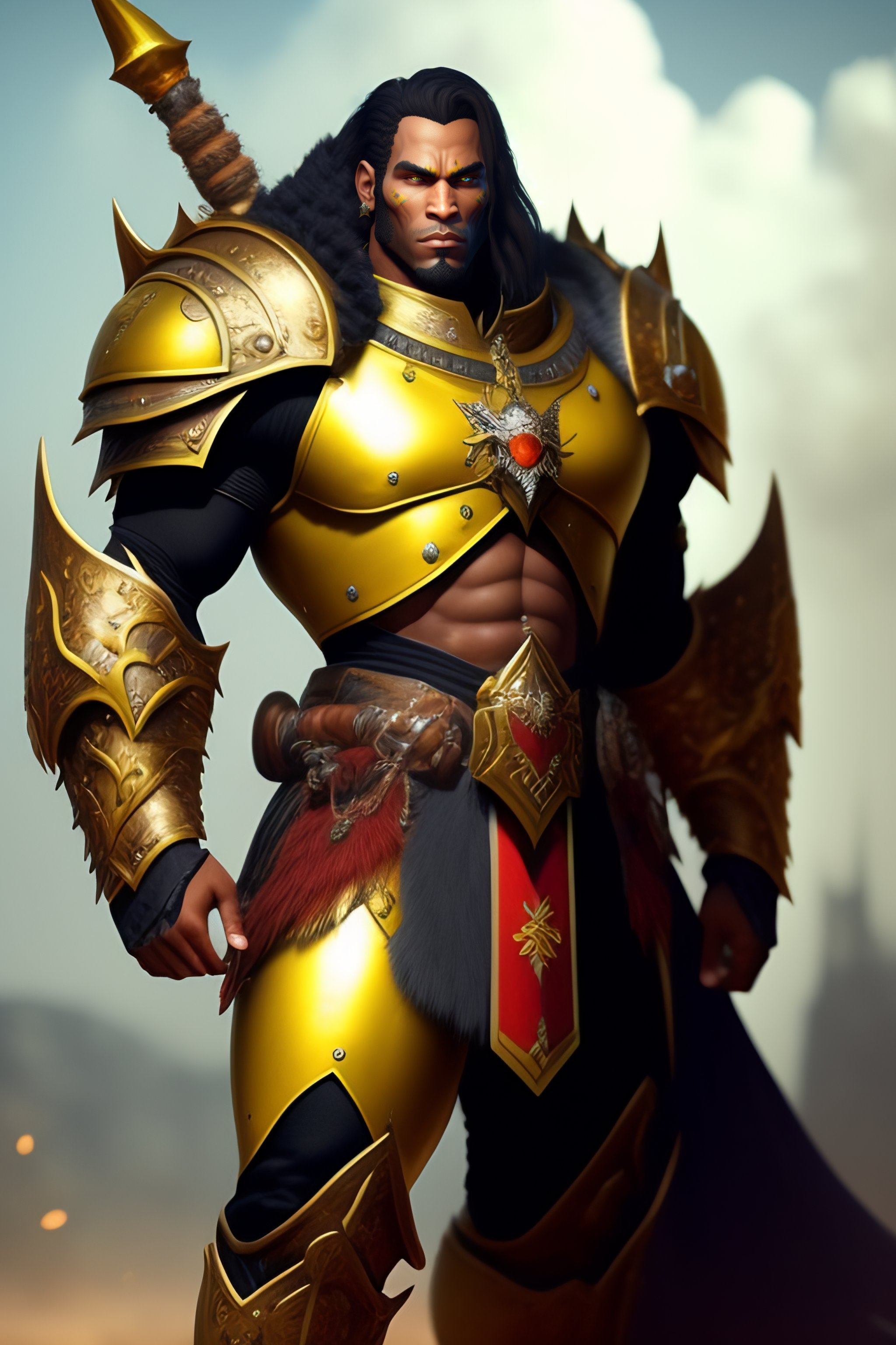 Lexica - Ork, Male, Paladin, Yellow Eyes, White Armor