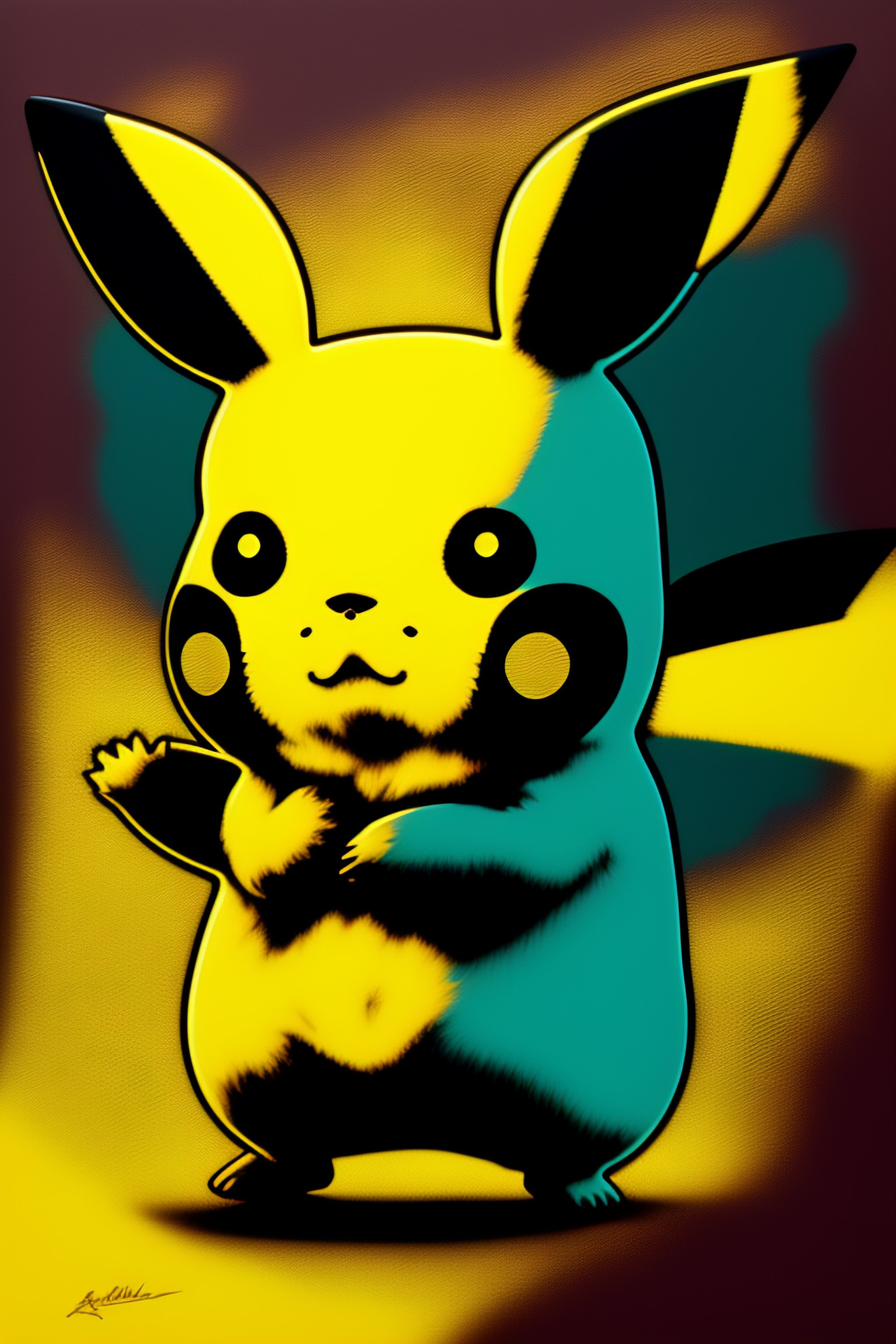 Lexica - Pikachu, warhol style, silkscreen, graphic, eroded,