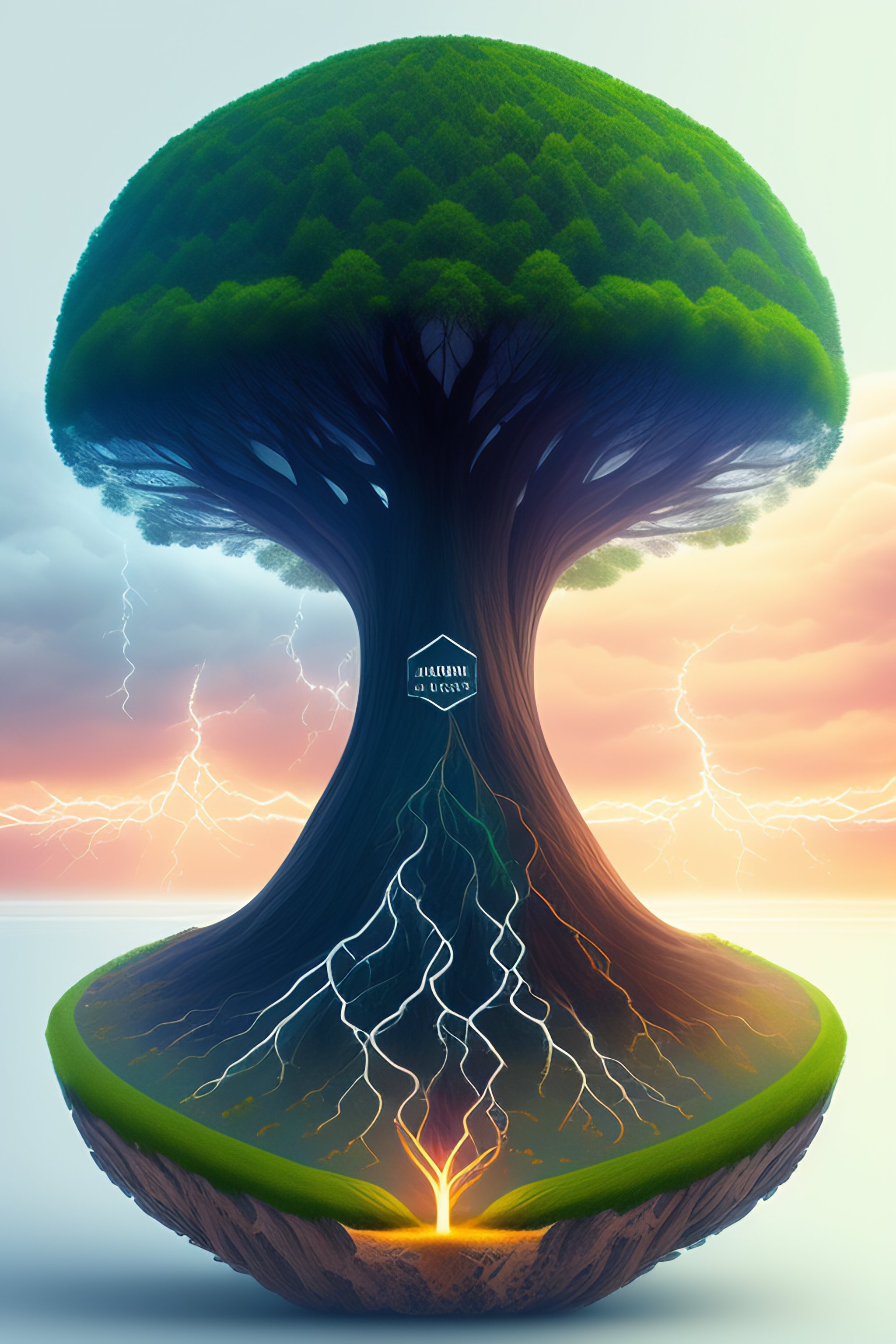 Lexica - Healthy power lightning tree roots heart fungi connected ...