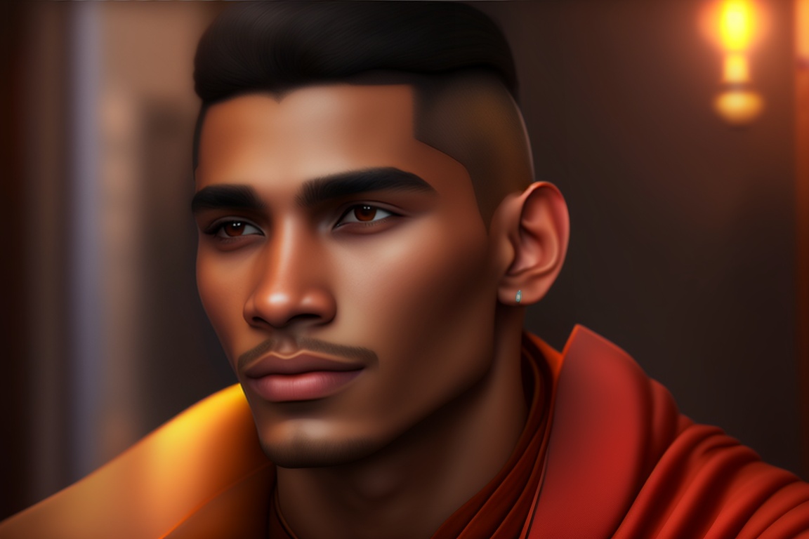Lexica - Ultra realistic Wide angle, young man named Ravi who is a monk ...