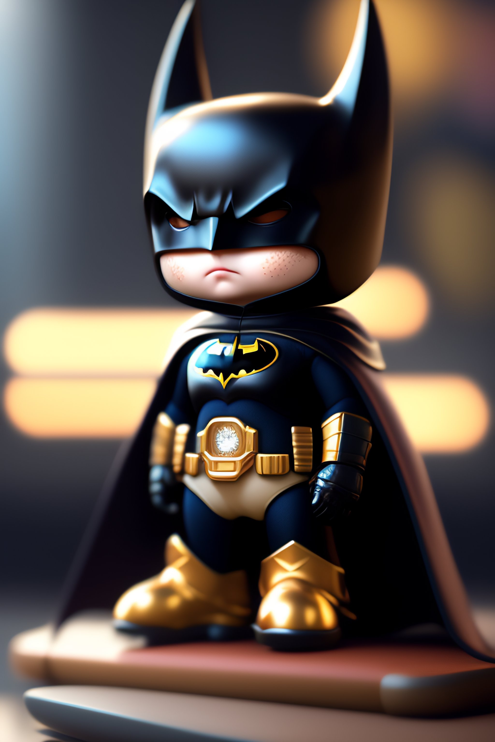Lexica - Cute small humanoid batman sitting in front of laptop ,unreal ...