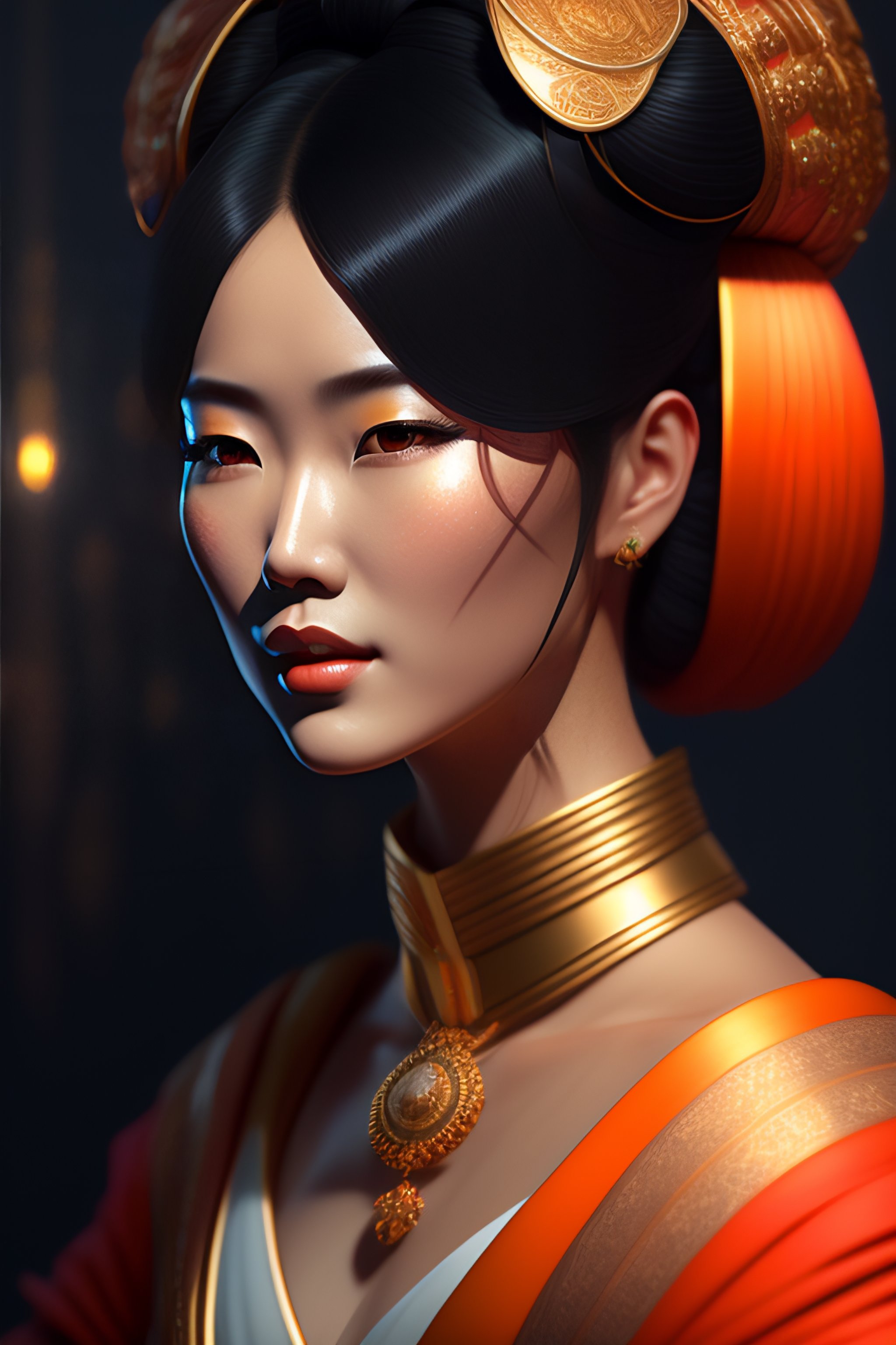Lexica - Full head and body portrait of Japanese geisha, 400mm, 8k ...