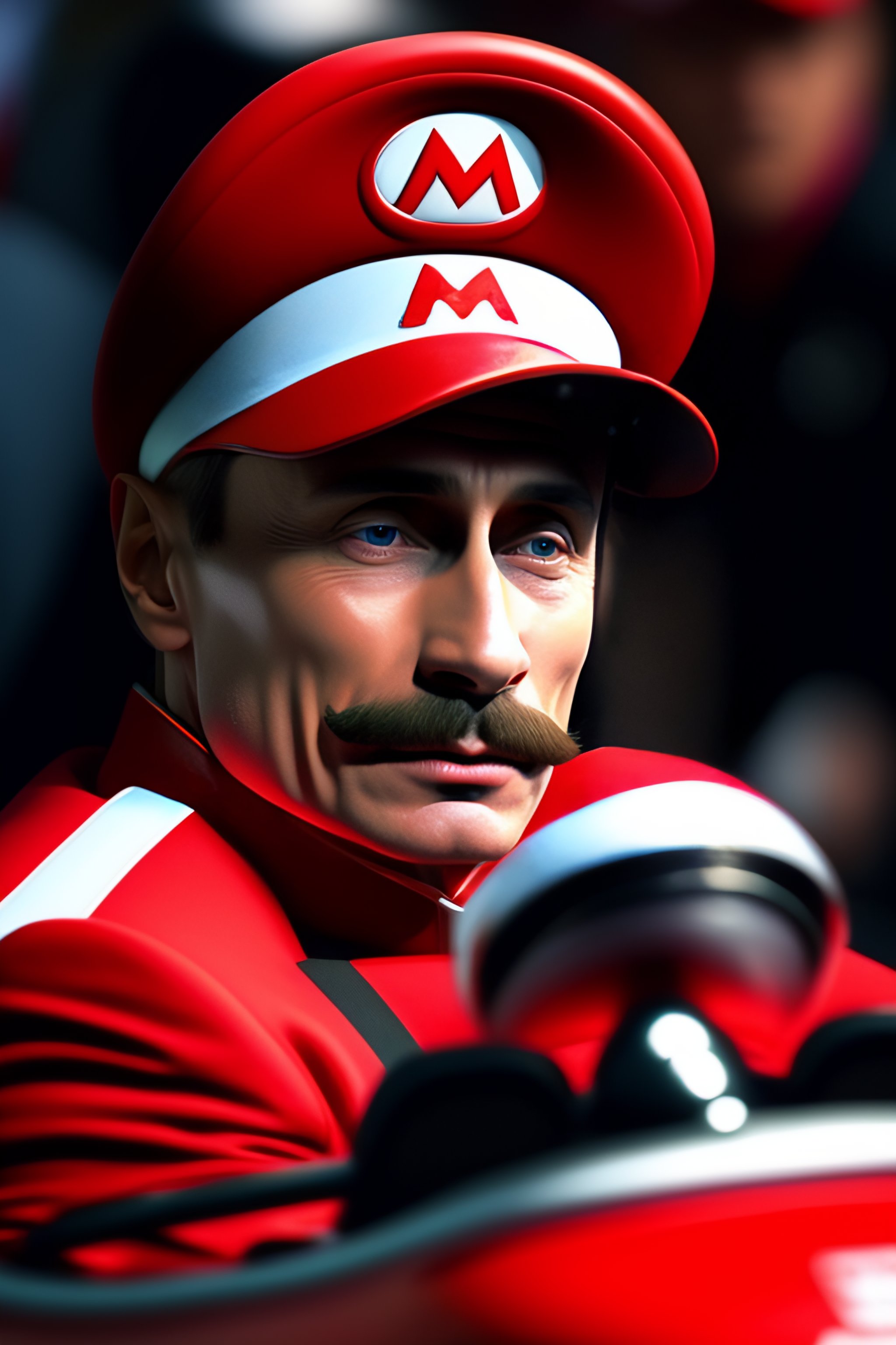 Lexica - Vladimir Putin dressed as Mario from Mario brothers, inside a ...