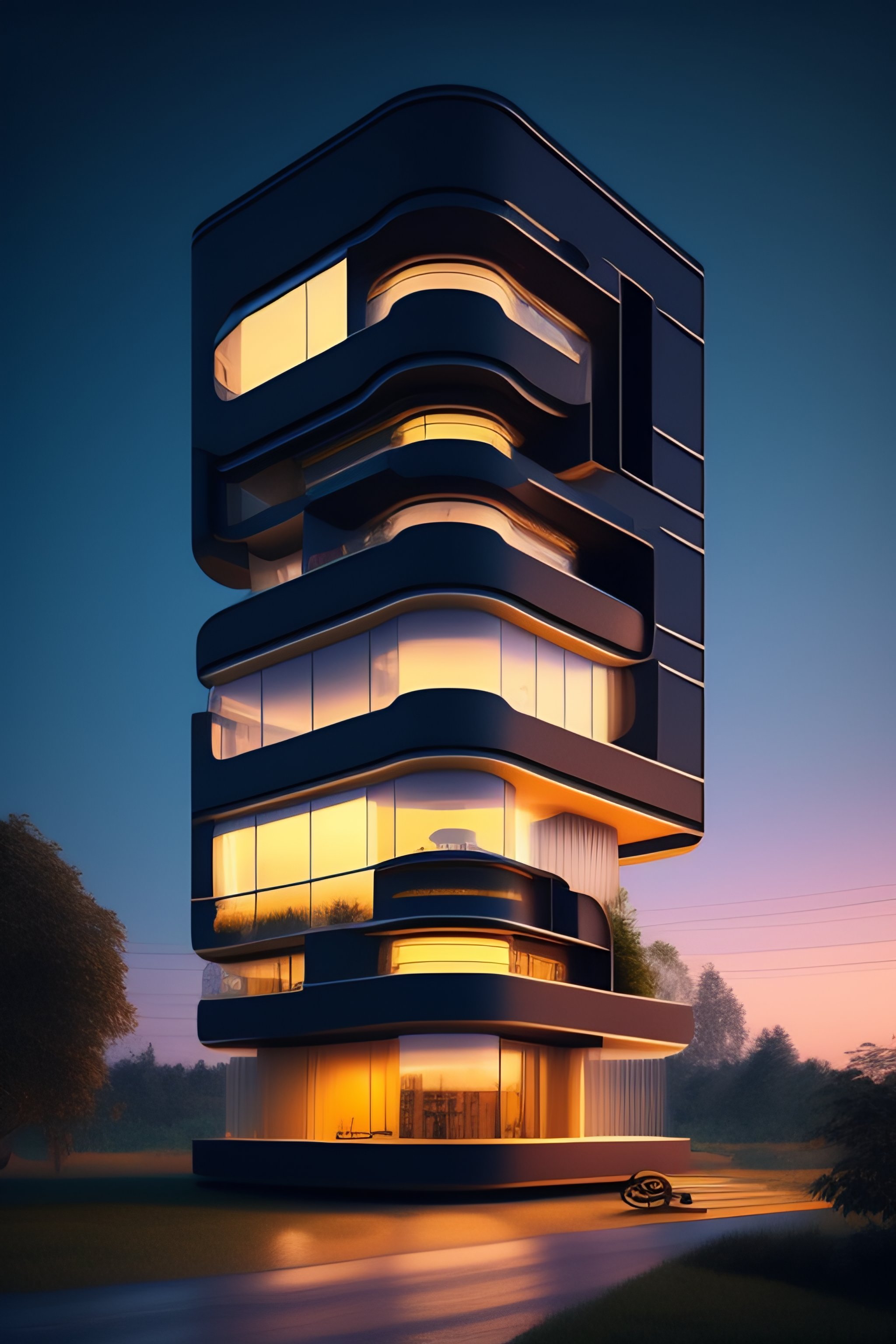 Lexica - Multi-storey house built in the shape of a vertical crescent ...