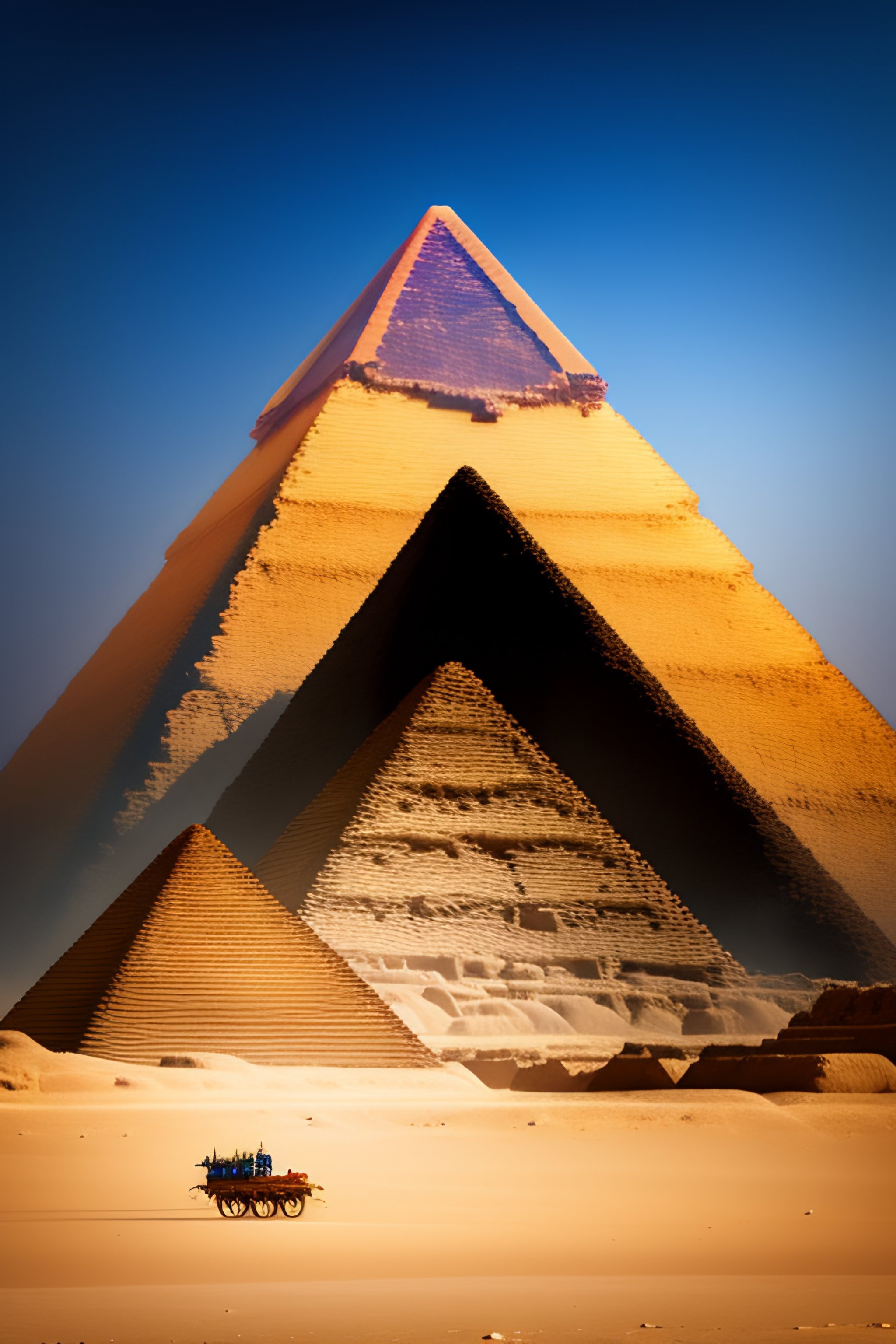 Lexica - Spaceship taking off off the side of a pyramid egypt