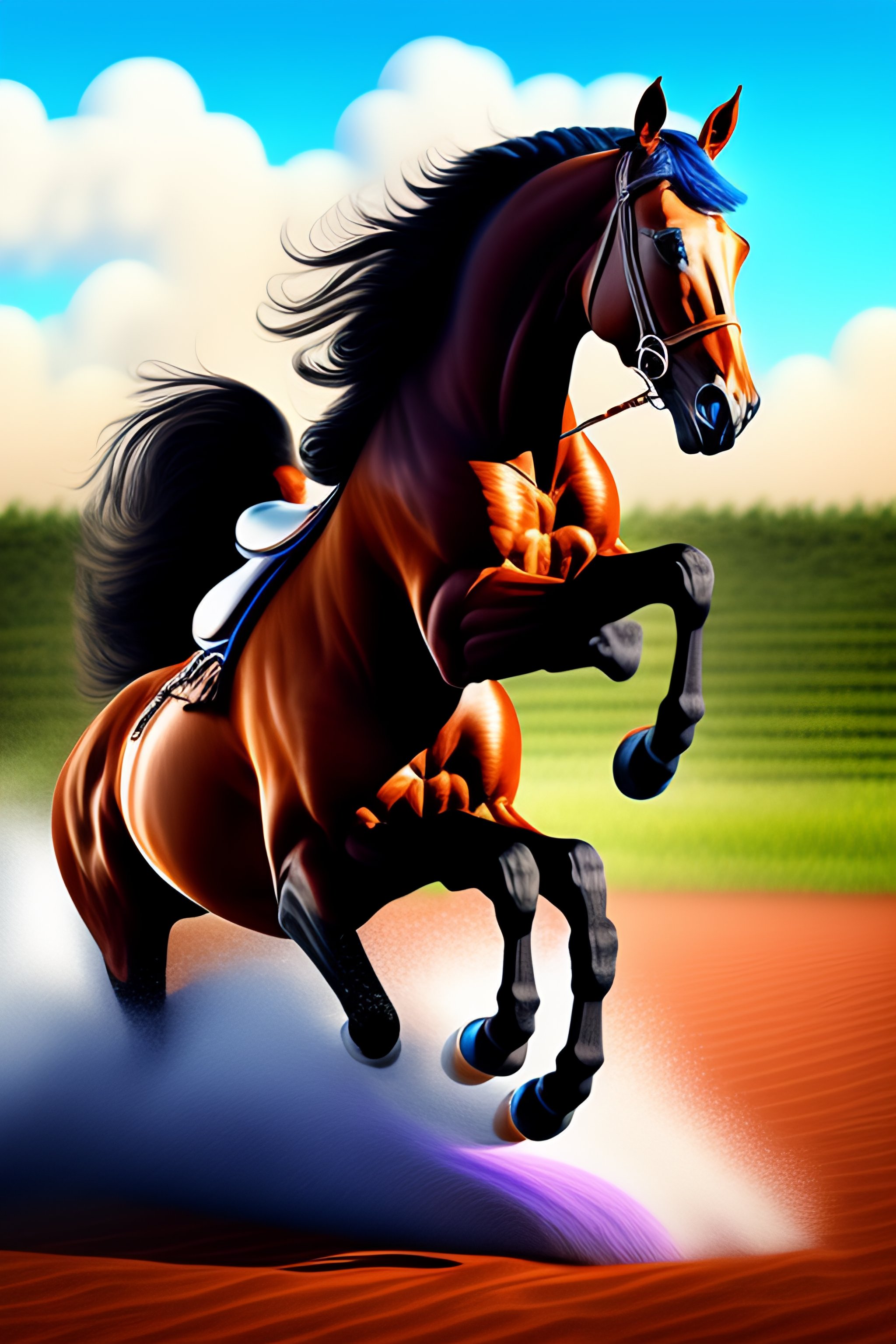 Lexica - Drawing manga horse riding jumping