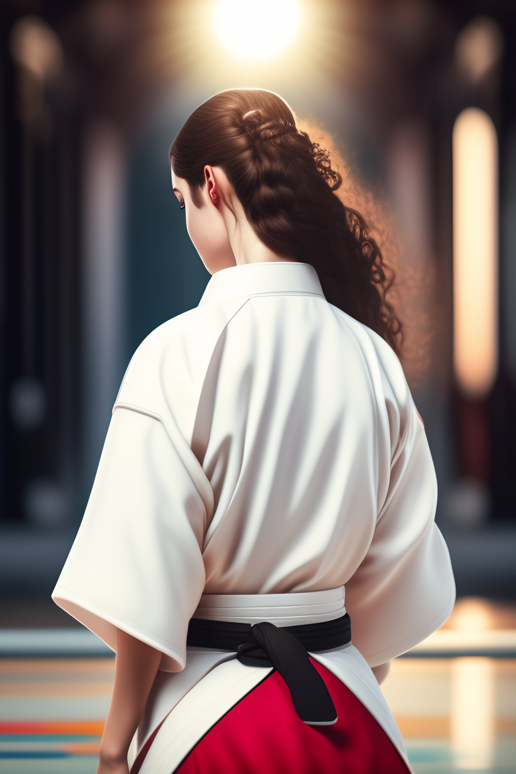 Lexica - Art of aikido girl, girl hitting the air, 20 years, white ...