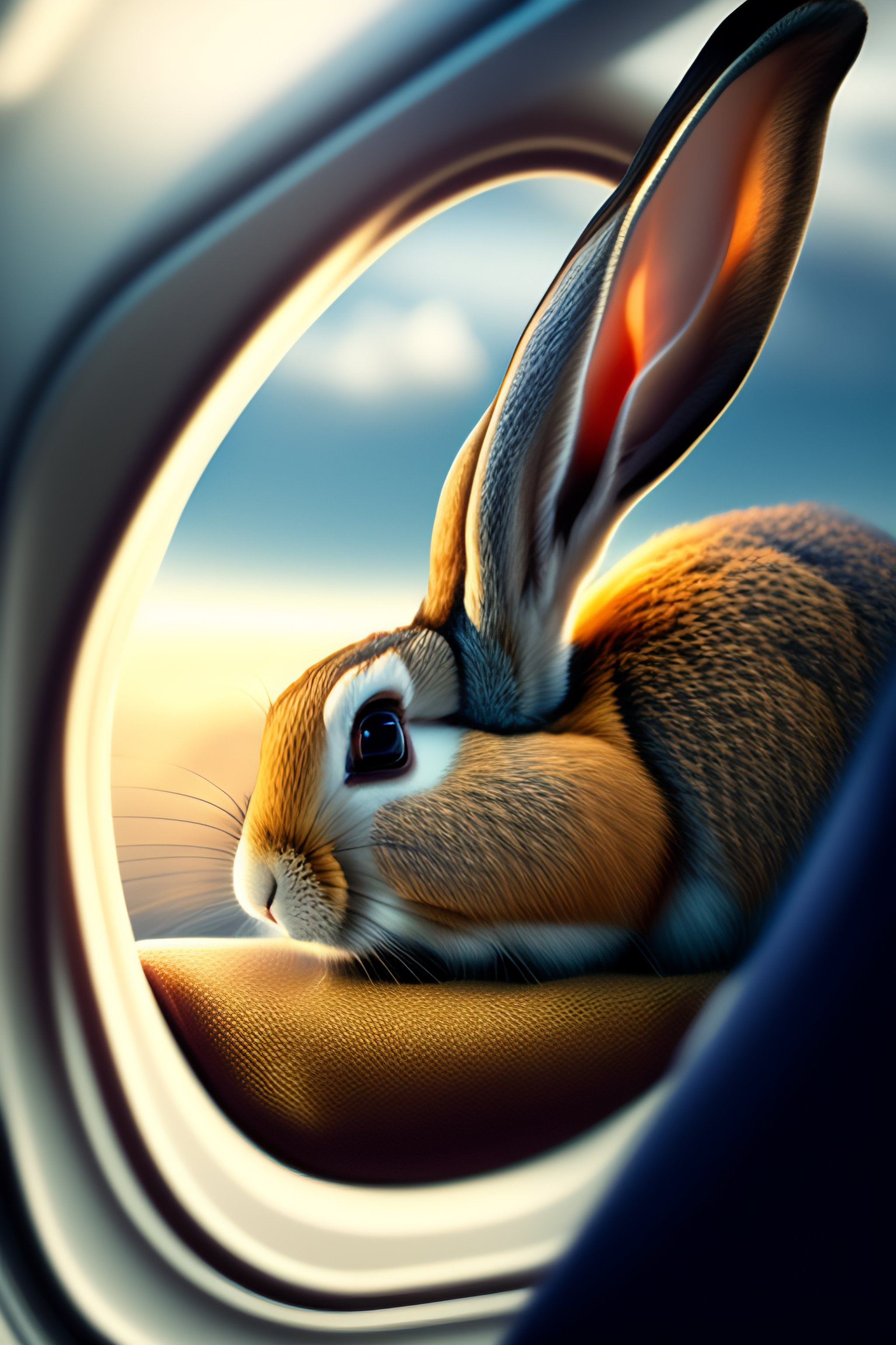 Lexica Rabbit on a plane