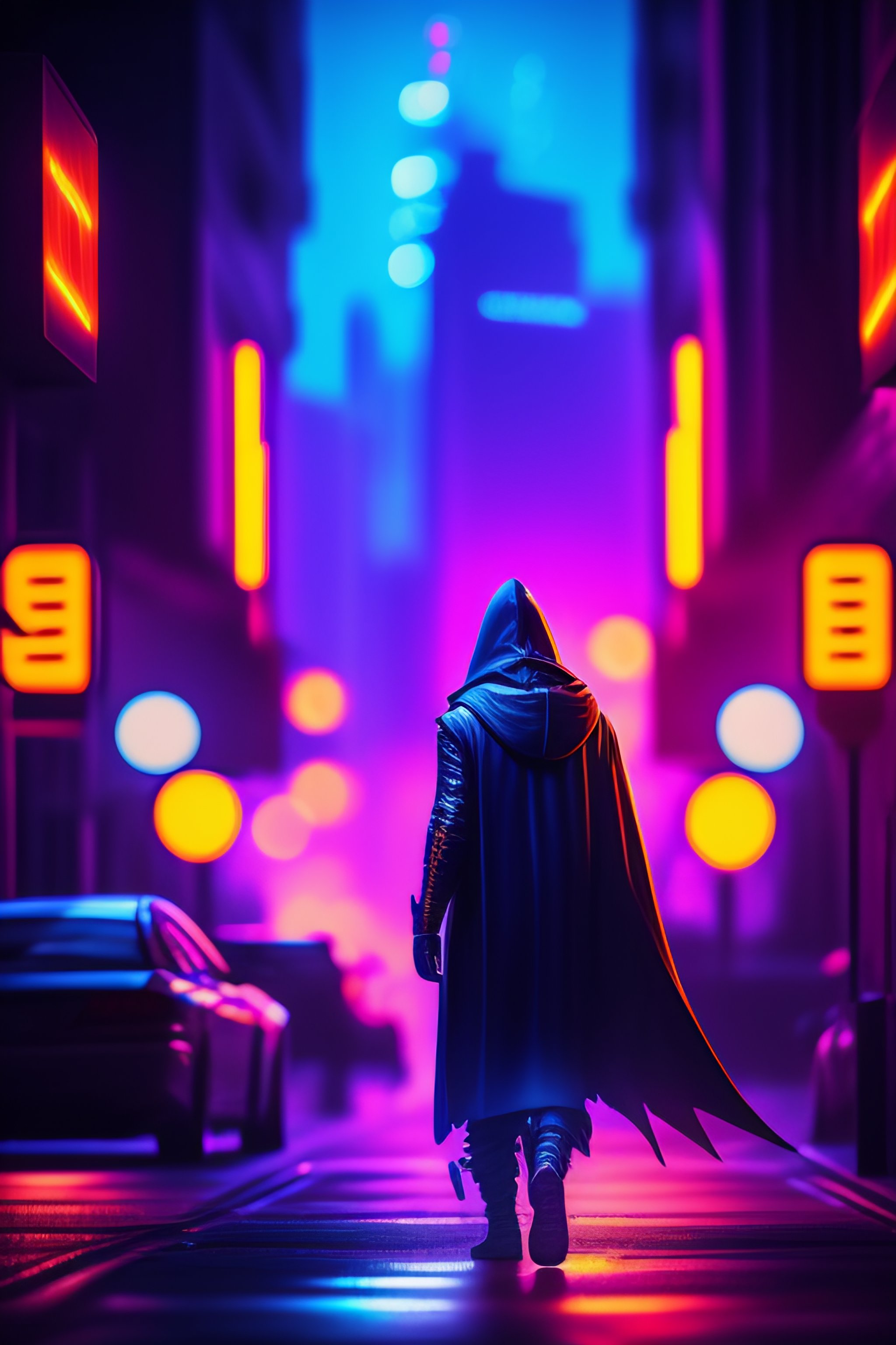 prompthunt: portrait of a man, standing in a hall of cyberpunk megacomplex;  hyperrealistic, 4K wallpaper, cinematic lighting, highly detailed and  beautiful