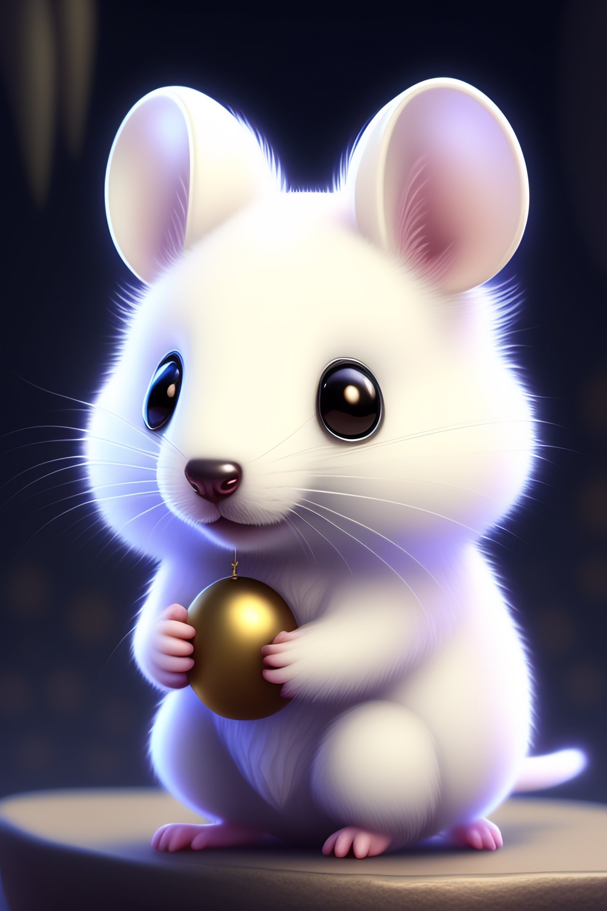 Lexica CUTE AND ADORABLE CARTOON FLUFFY white rat,un a tuxedo