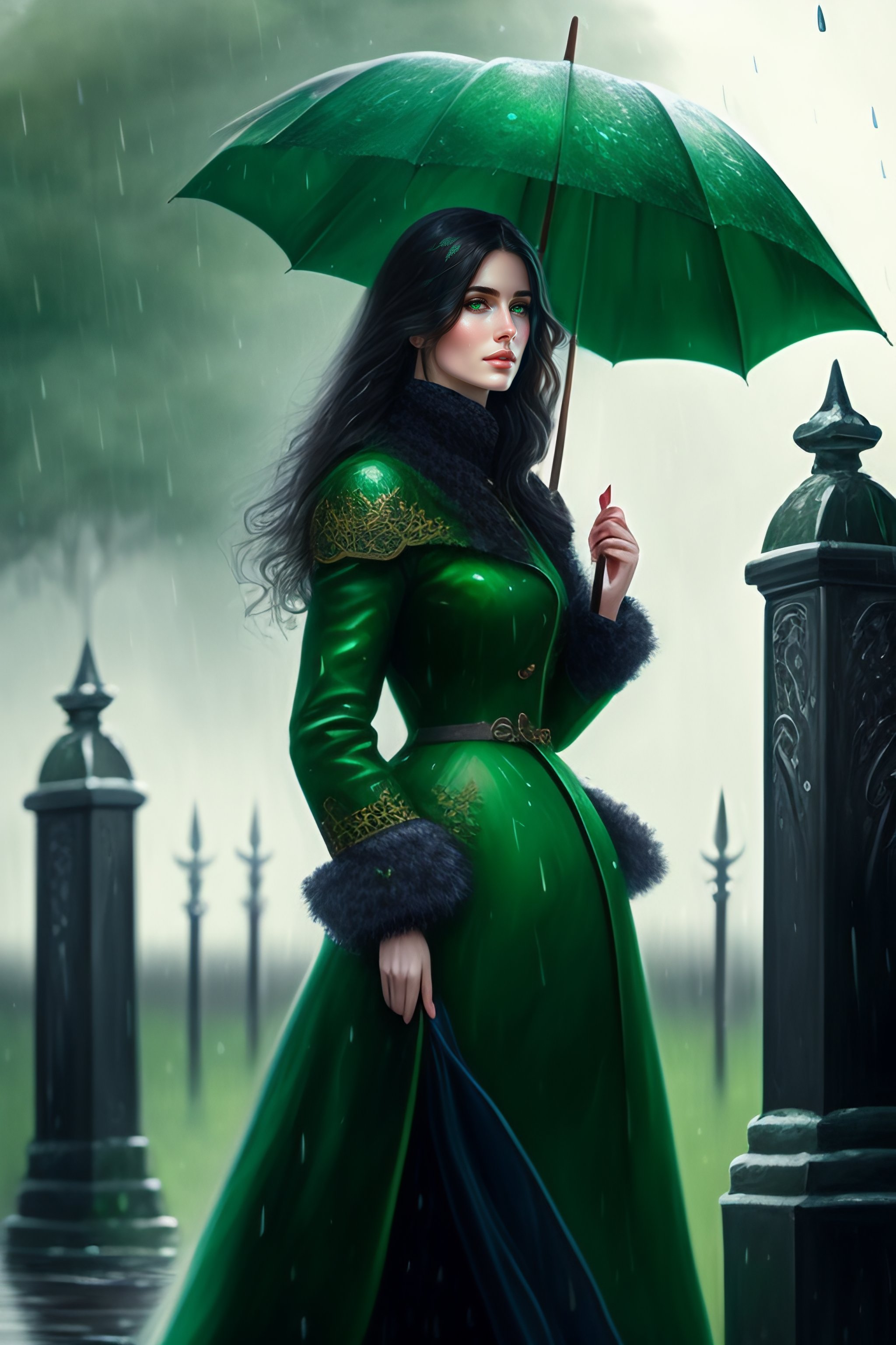 Lexica - Beautiful detailed portrait of a young woman with long dark ...