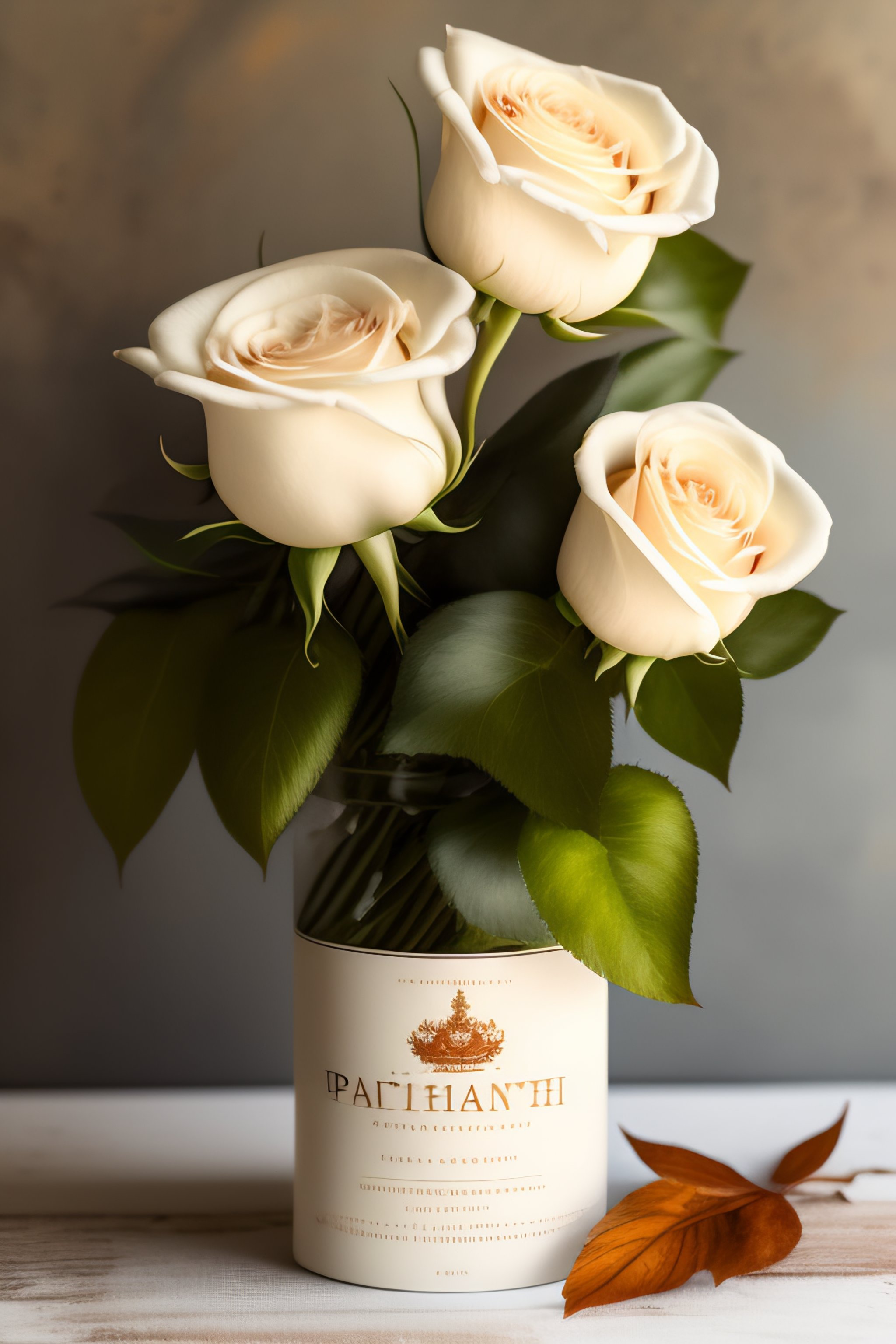 Lexica - High quality A4 old parchment paper, white roses and leaves in ...