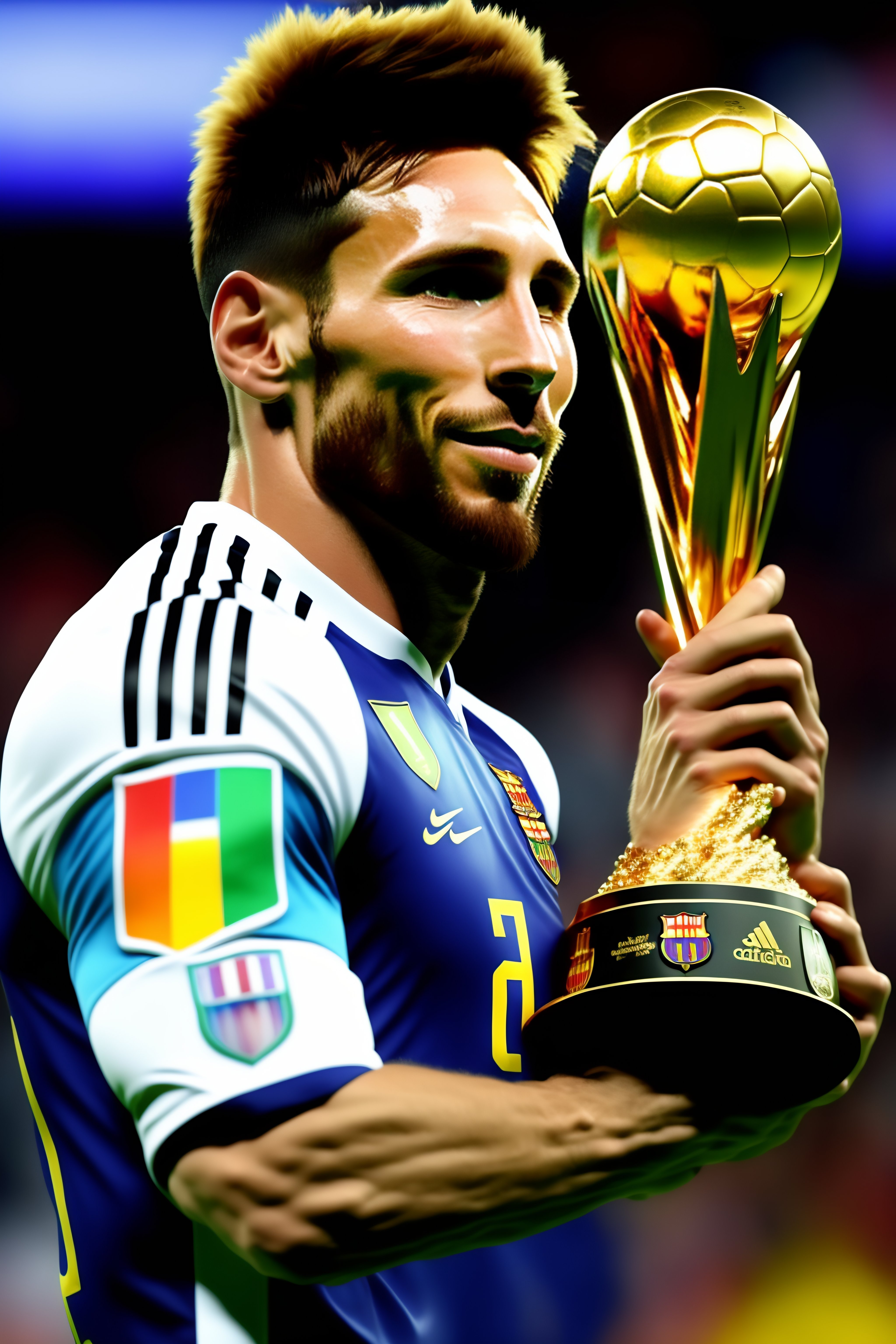 Lexica - Messi the best football player win the World Cup and hold the ...