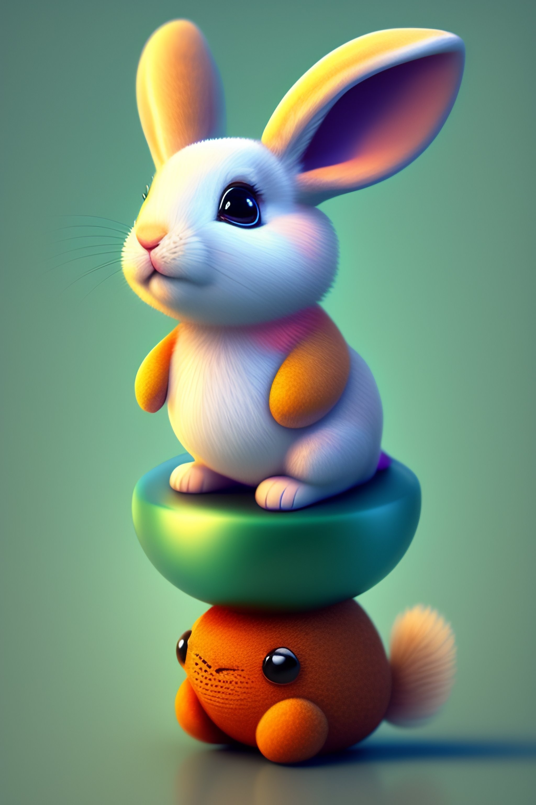Lexica - Cute and adorable cartoon rabbit baby, fantasy, dreamlike ...