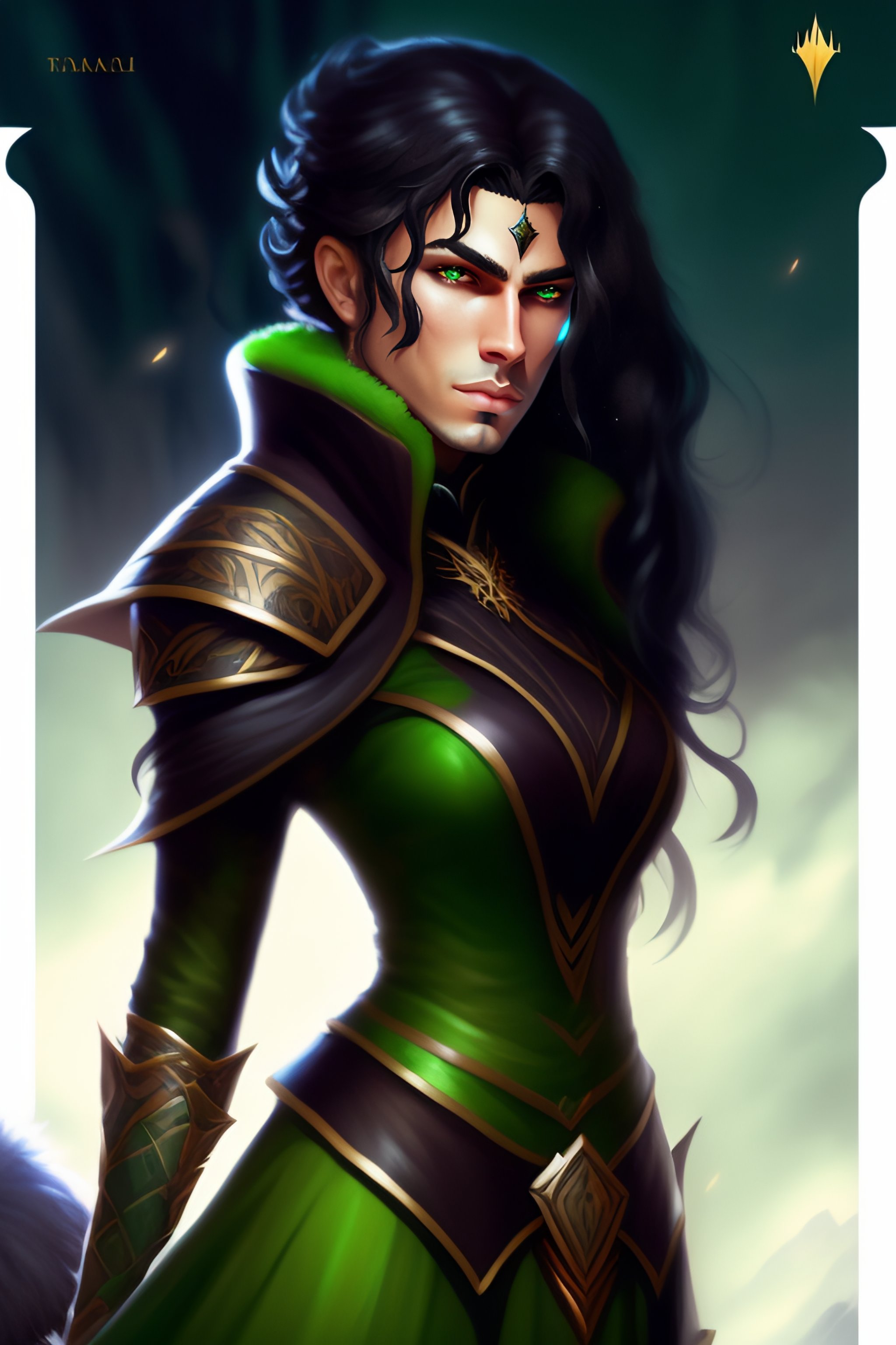 Lexica - Magic the gathering, Planeswalker, Black hair, Black and green ...