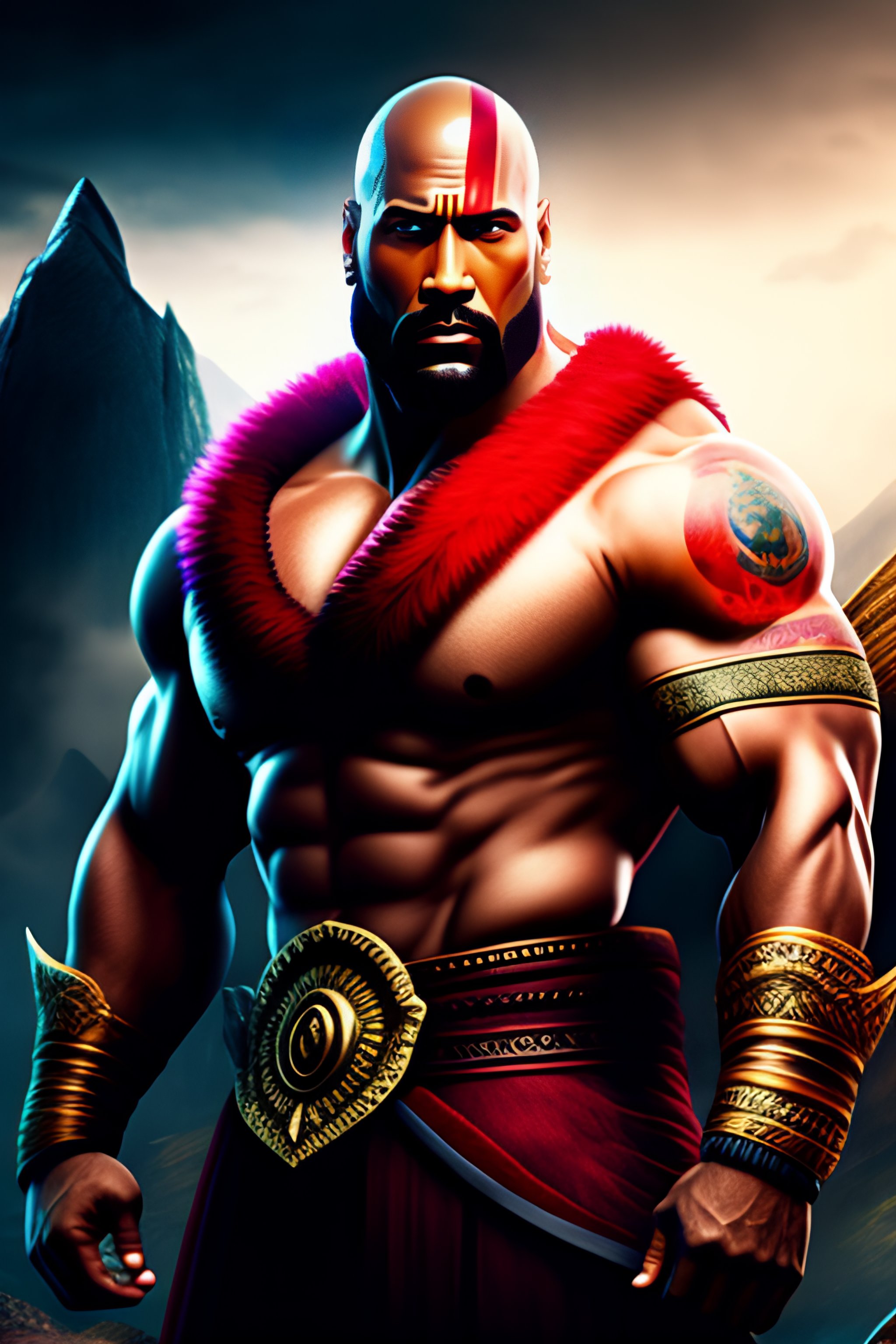 Lexica - Dwayne johnson, character god of war ragnarok