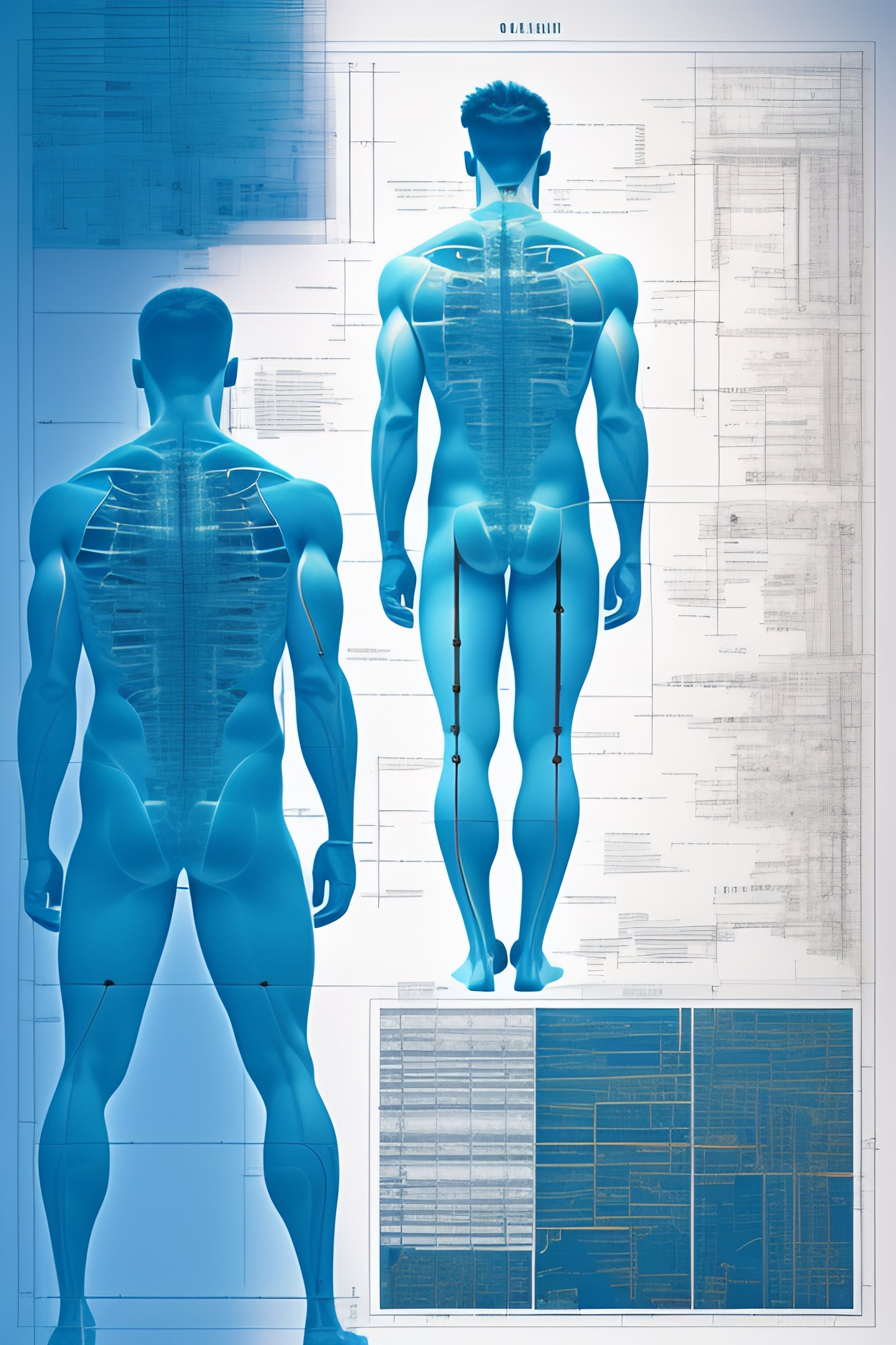 Lexica - Detailed schematics of a young male cyborg, Venetian man ...