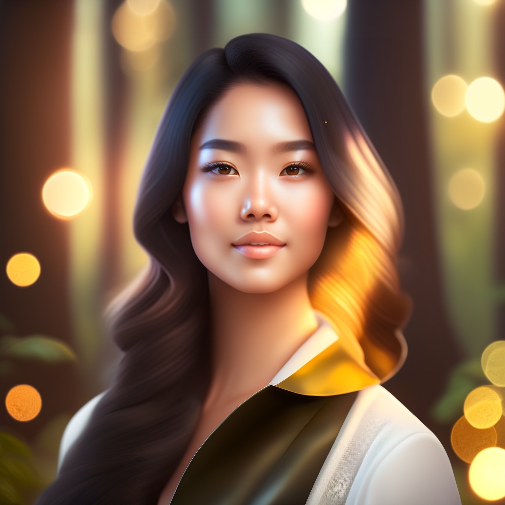 Lexica - A girl, portrait, standing in front of a forest, bokeh, pretty ...