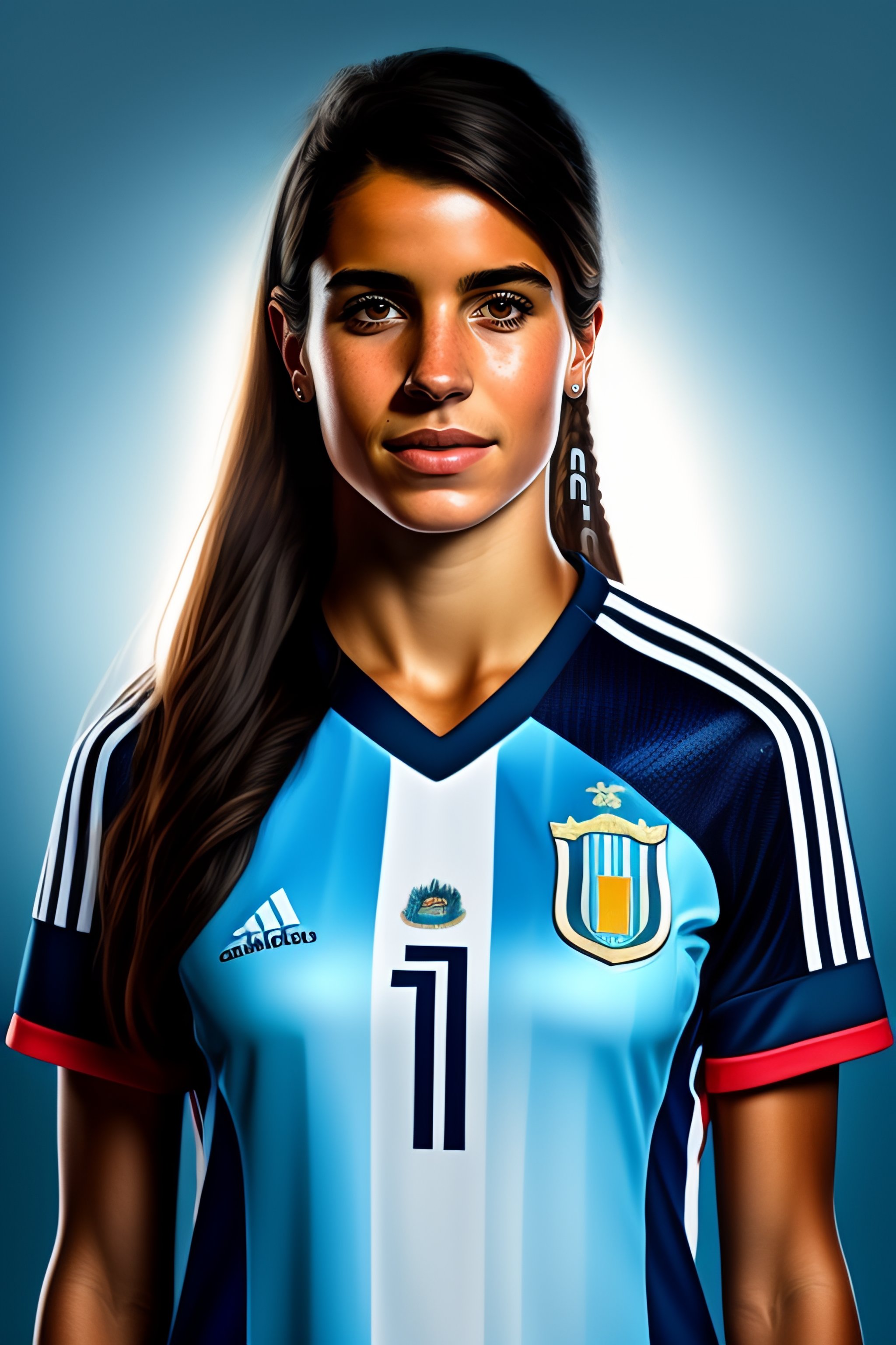 Lexica - Portrait of laia marques with the argentina soccer team t