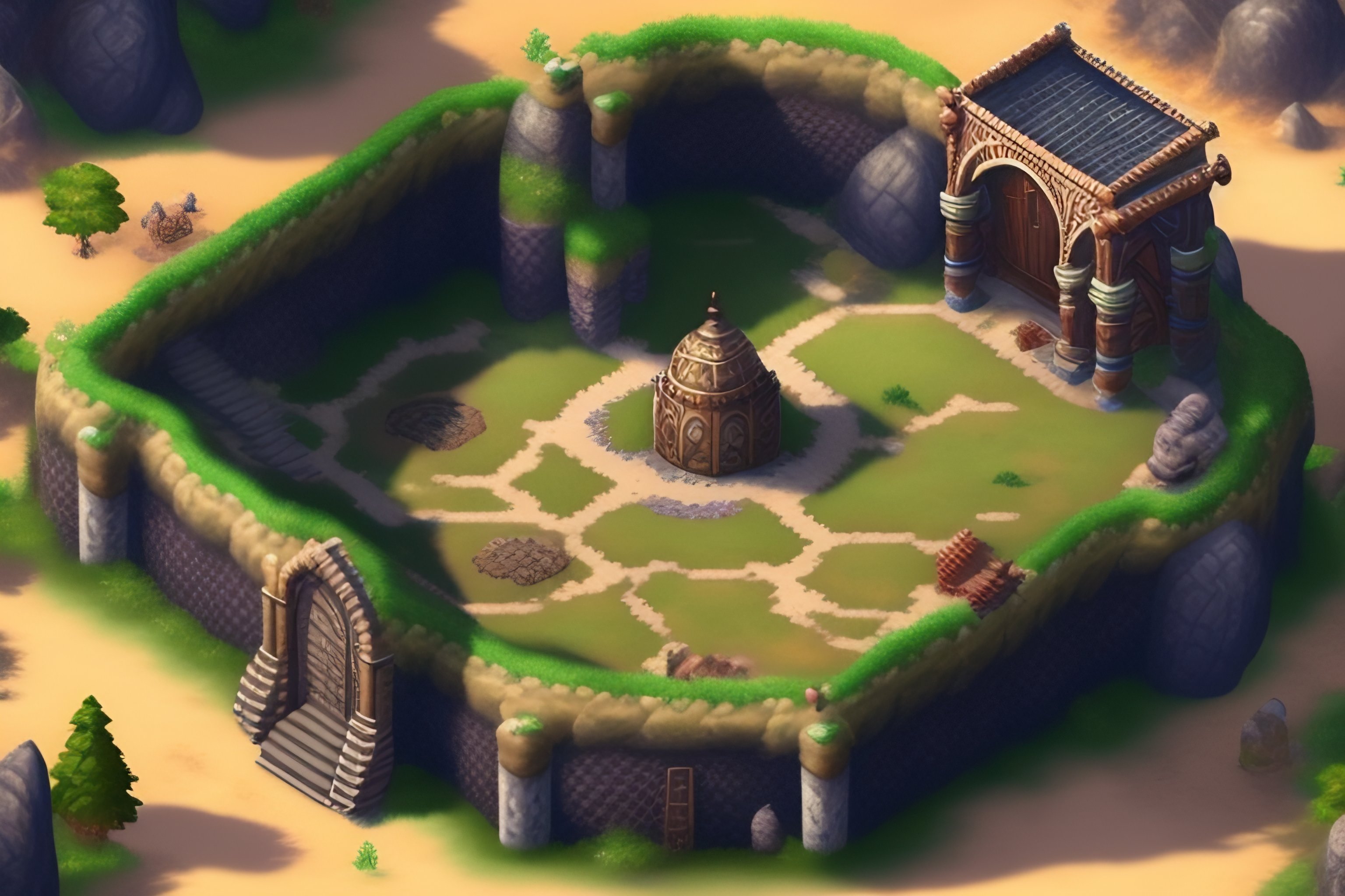 Lexica - Rpg map for game, town, realistic, isometric, pillars of eternity