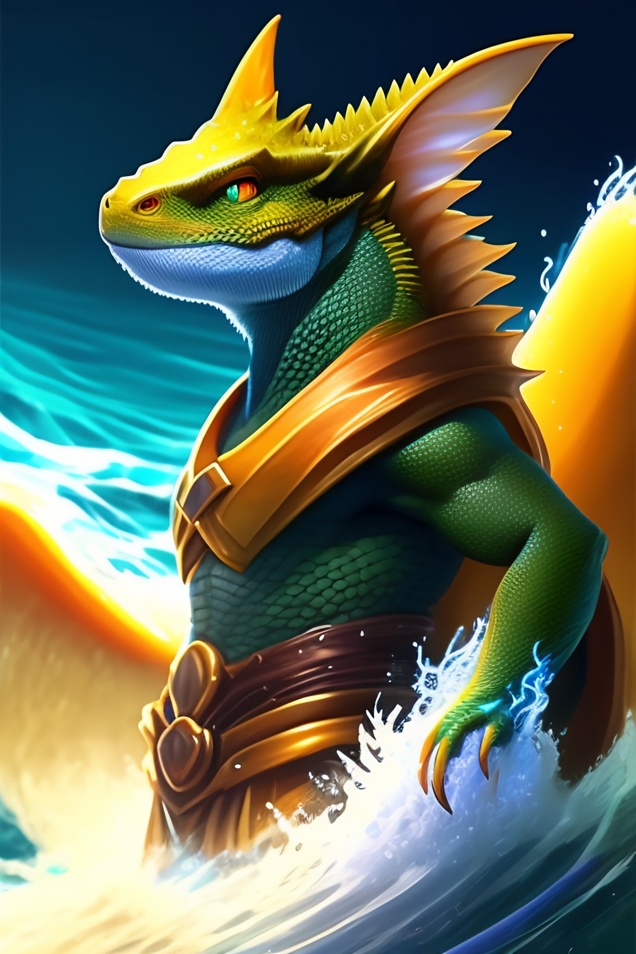 Lexica - Character avatar in a new RPG battle game. A lizard-like being ...