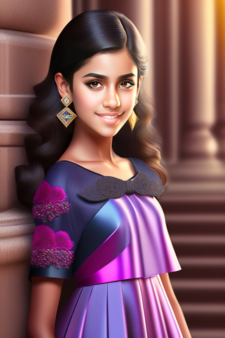 Lexica A indian cute lean and short teenage girl iN FORMAL DRESS BLACK HAIR CUTE EYES MODERN