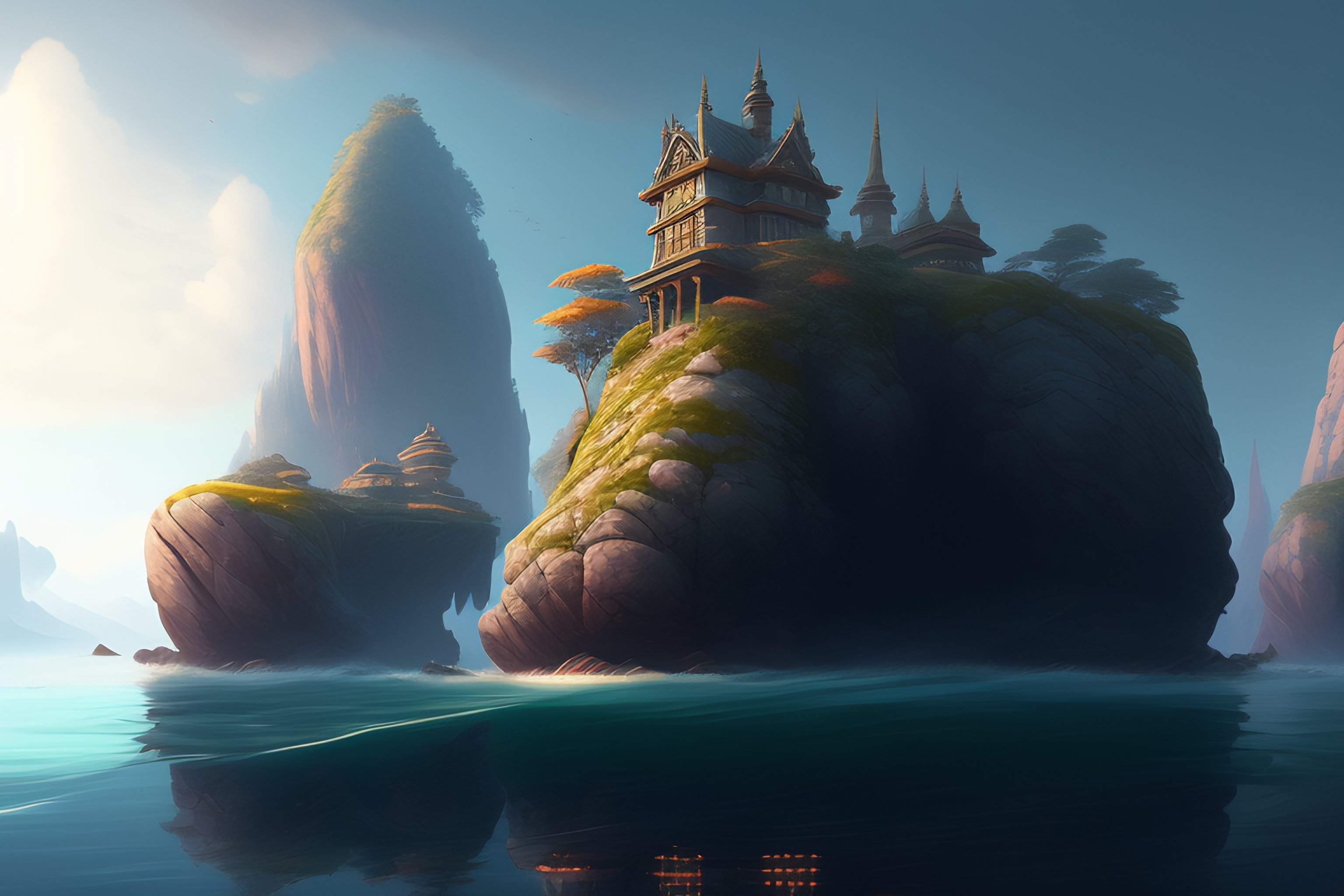Lexica - A island city built on the big rock in the middle of the water ...