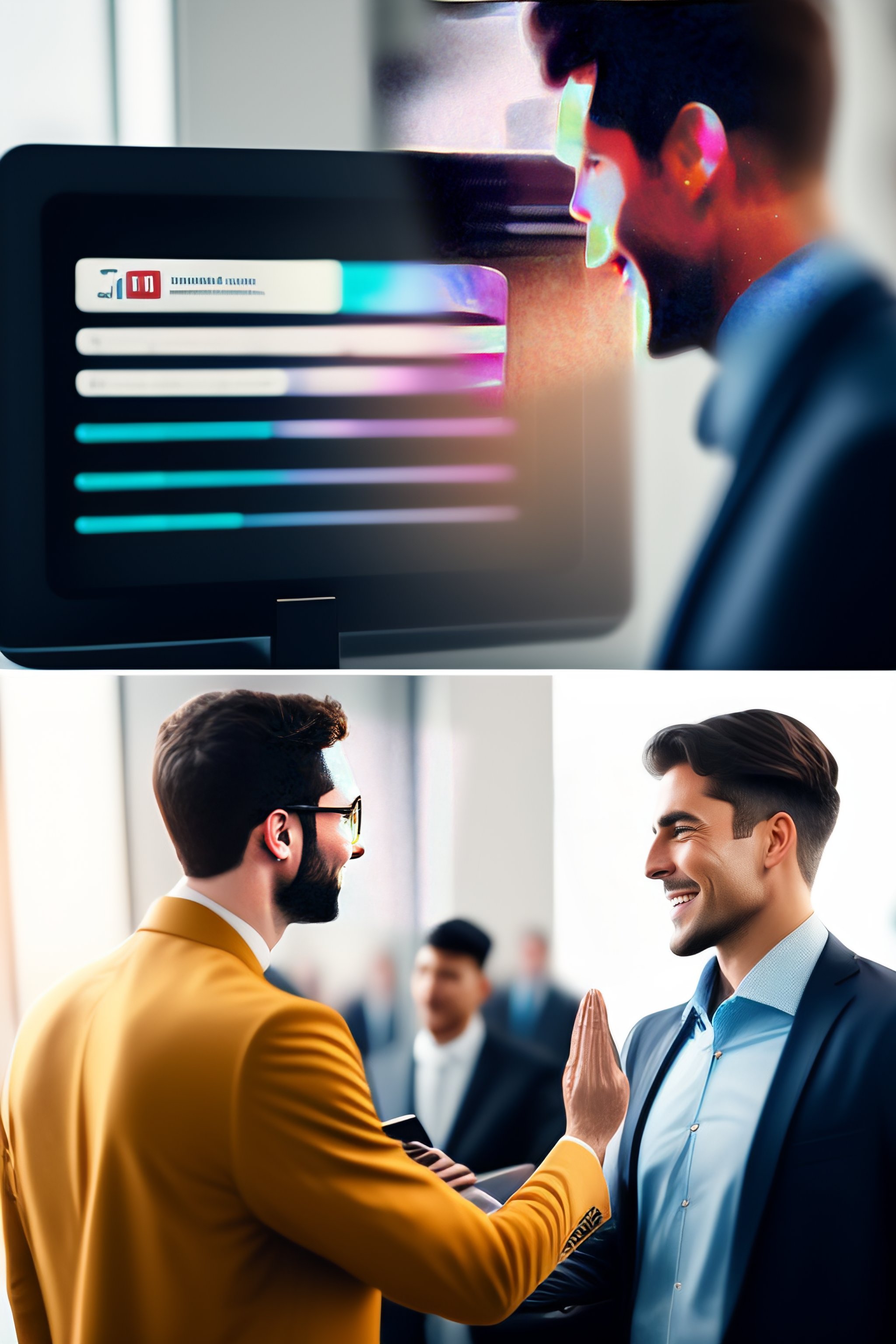 Lexica - Photo realistic tech employees high five each other