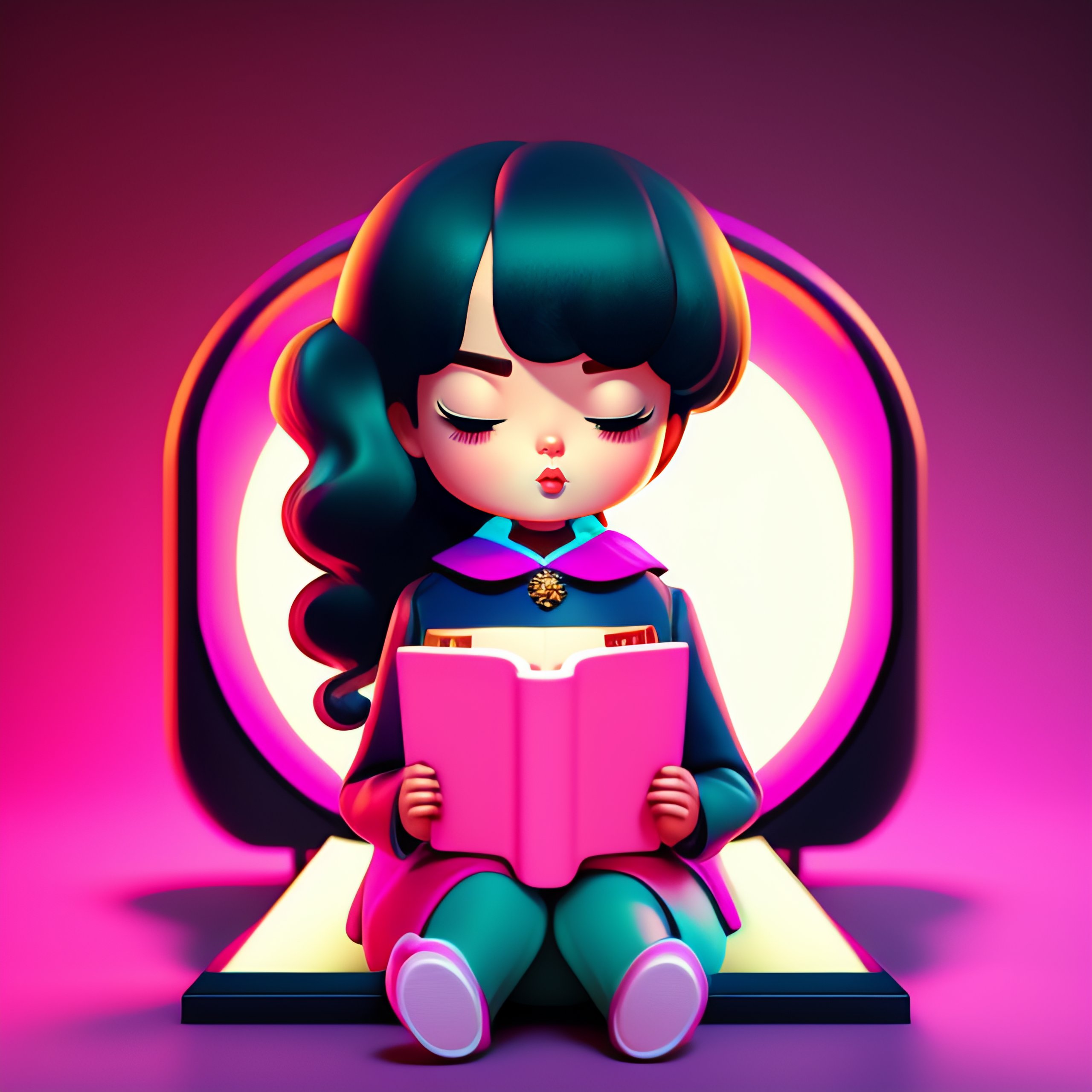 Lexica - Retro Video Game Asset of a Girl reading the Bible, minimalist  illustration, black background, art station, character design by mark ryden  a...